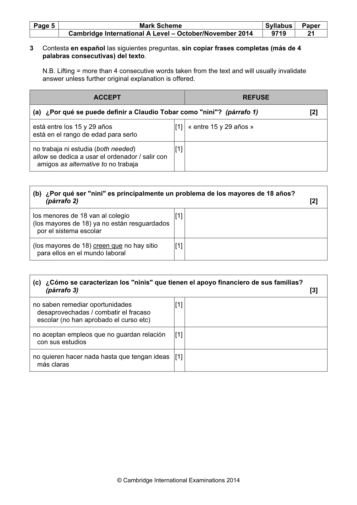 Mark scheme, page 5 of 13