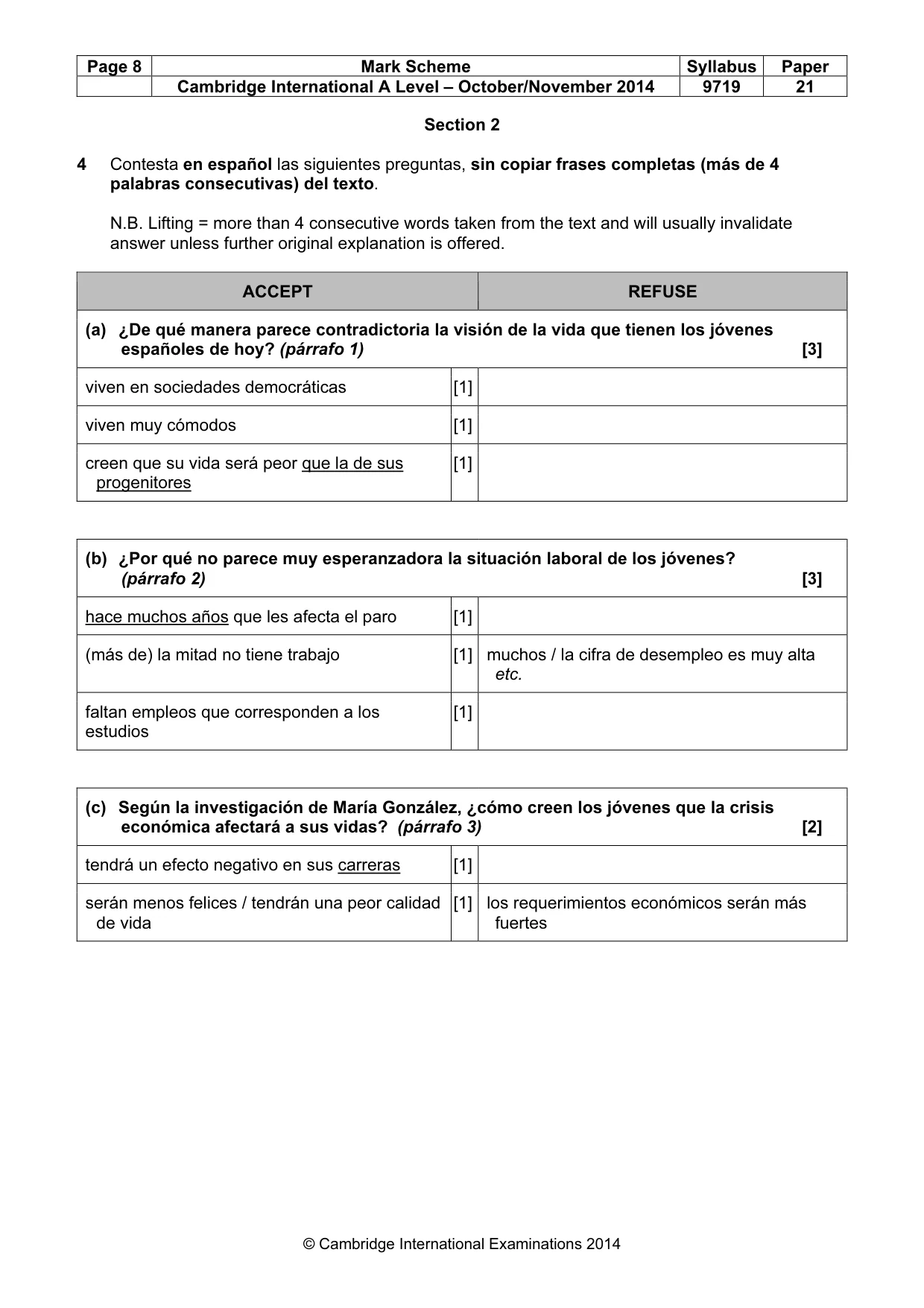 Mark scheme, page 8 of 13