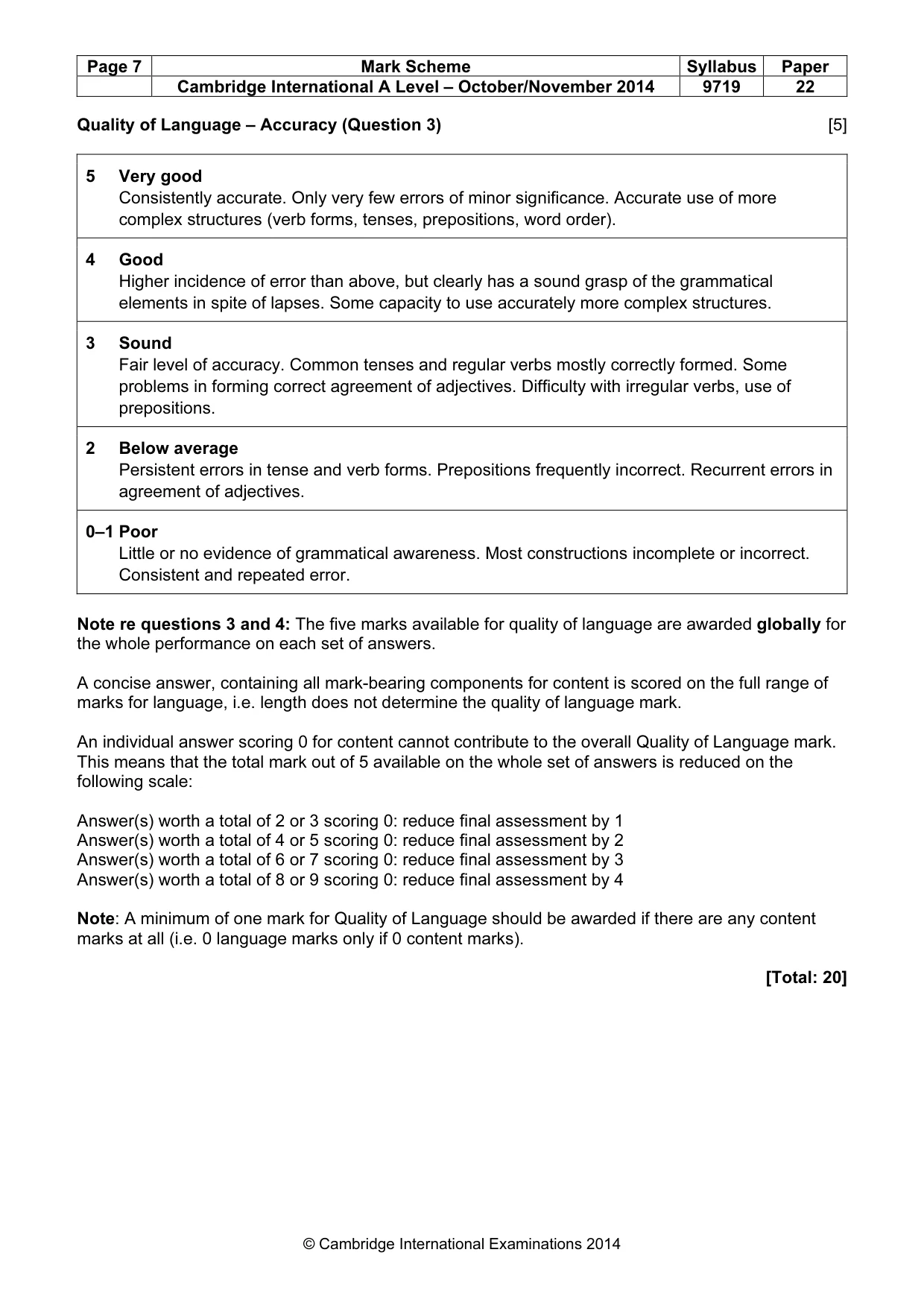 Mark scheme, page 7 of 13
