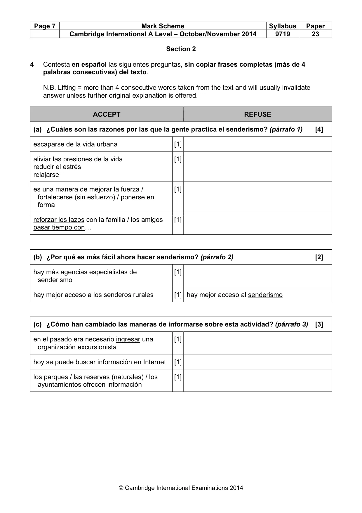 Mark scheme, page 7 of 11