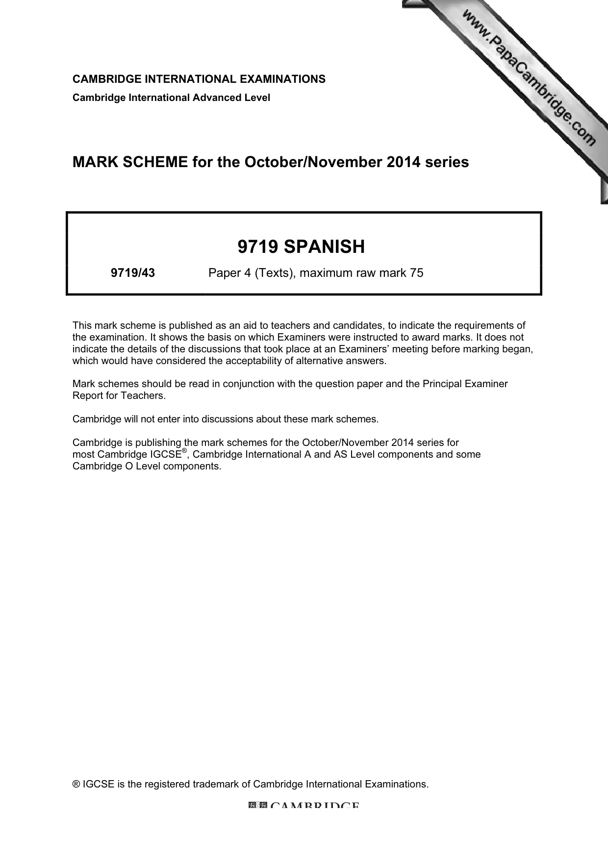Mark scheme, page 1 of 3