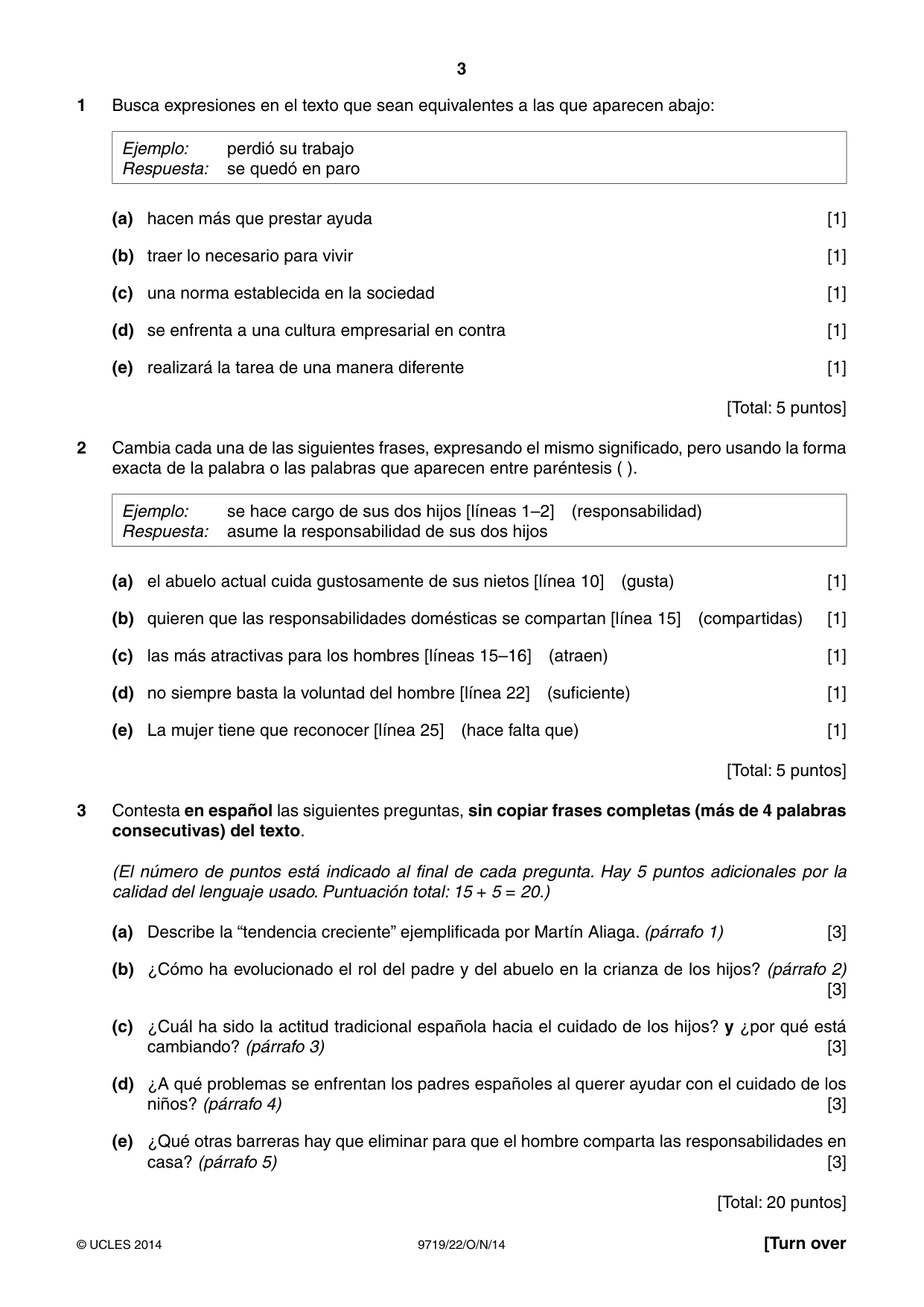 Cambridge A Level Spanish (A Level only) 9719 2014 Oct/Nov Paper 2 · Variant 2 question paper, page 3 of 8