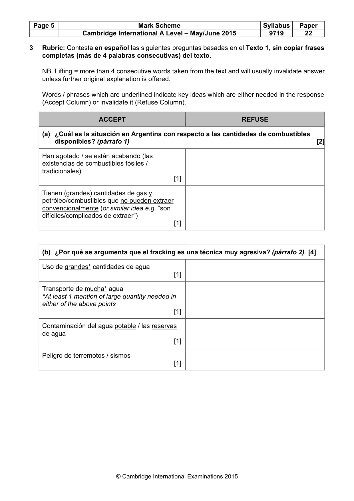 Mark scheme, page 5 of 13
