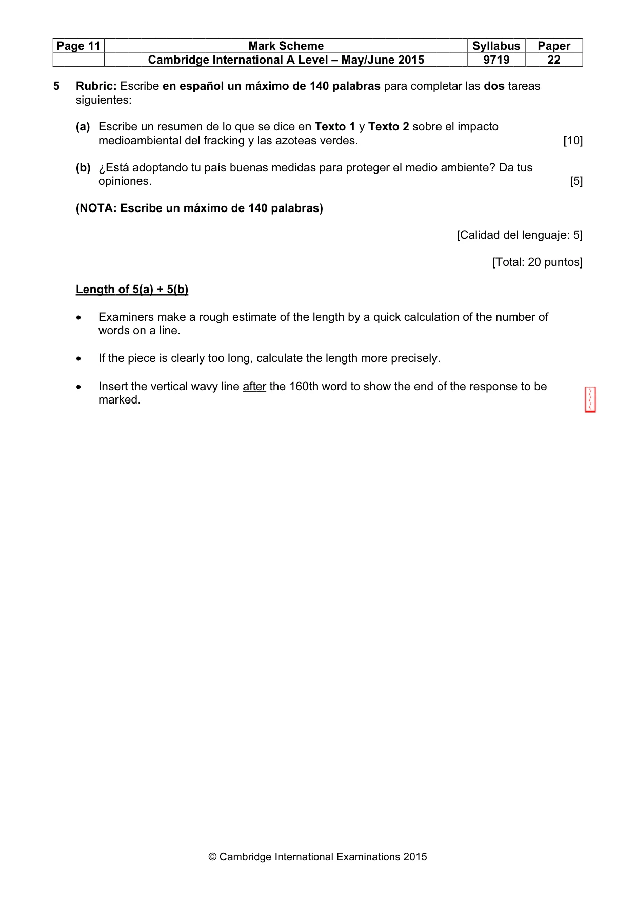 Mark scheme, page 11 of 13