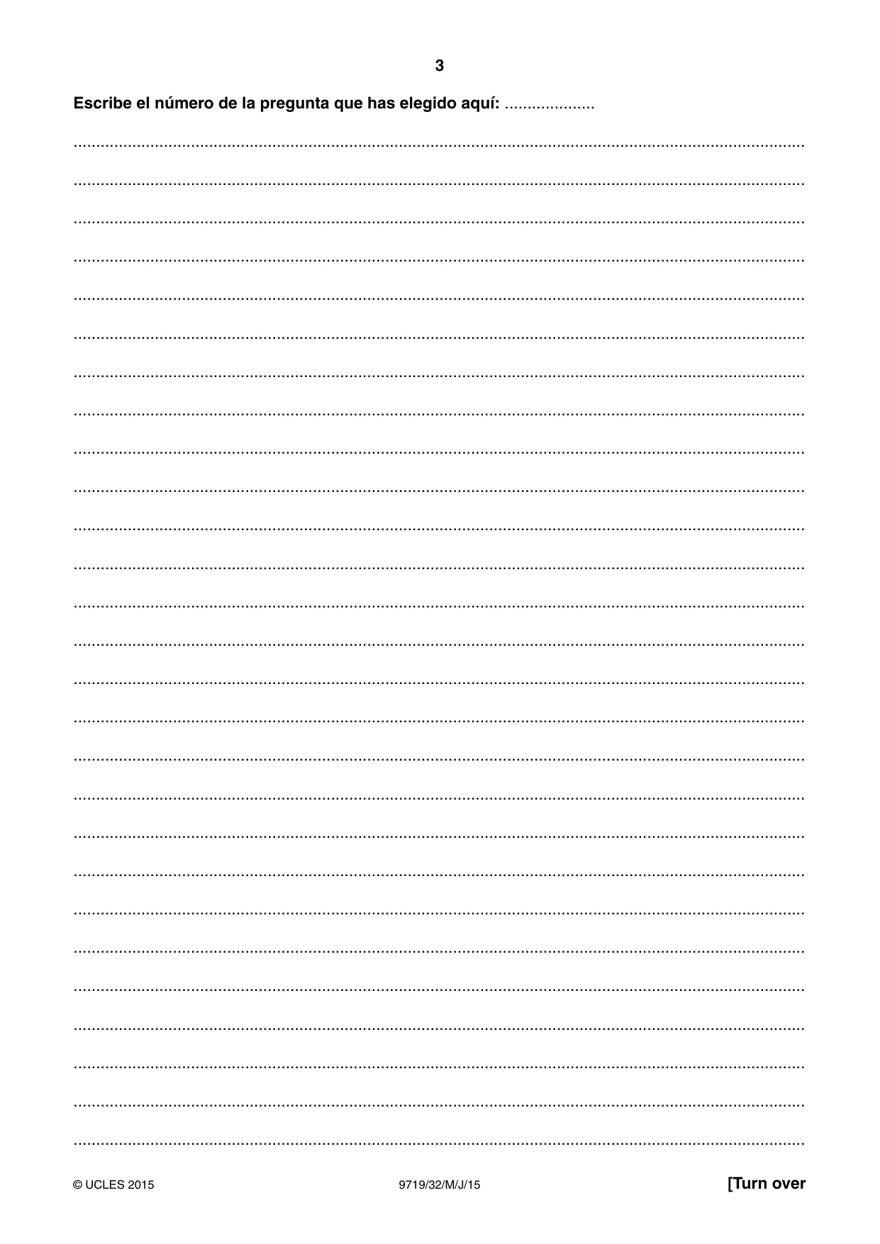 Cambridge A Level Spanish (A Level only) 9719 2015 May/June Paper 3 · Variant 2 question paper, page 3 of 8