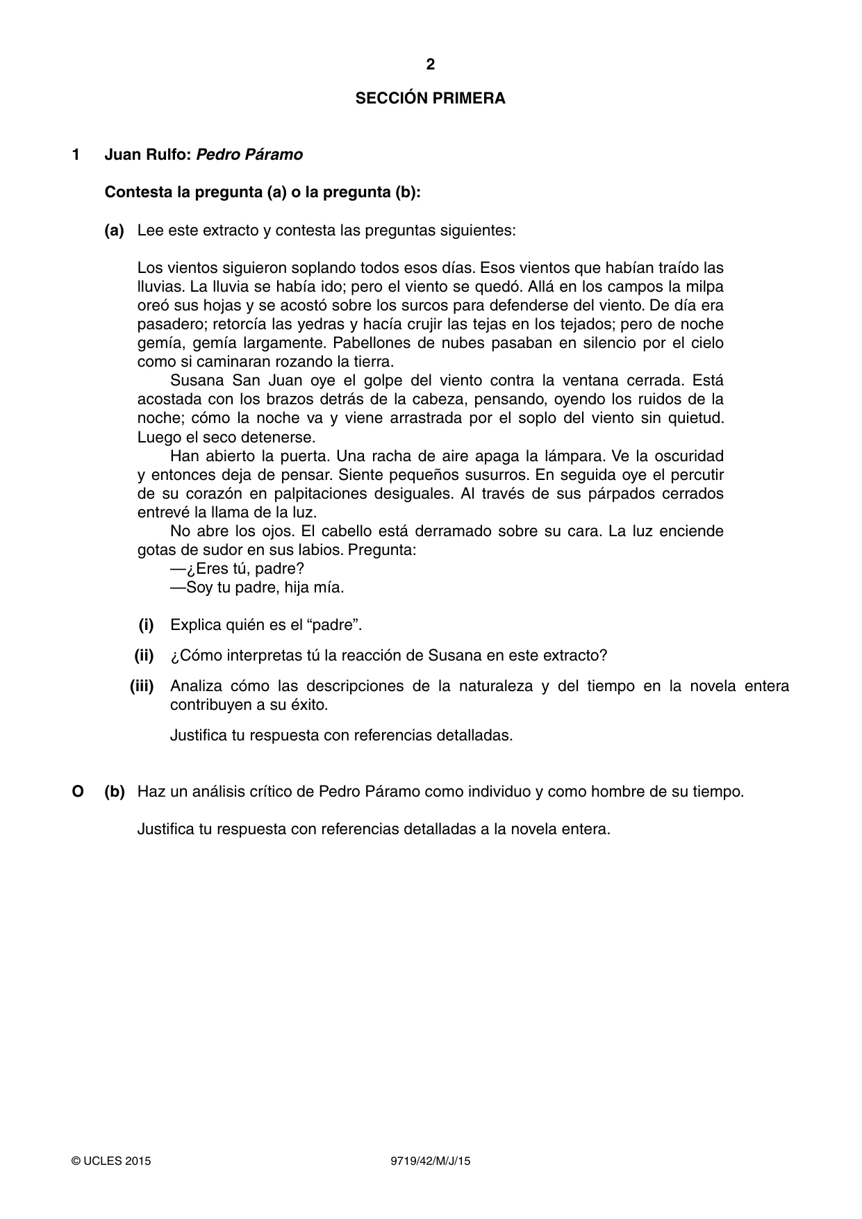 Cambridge A Level Spanish (A Level only) 9719 2015 May/June Paper 4 · Variant 2 question paper, page 2 of 8