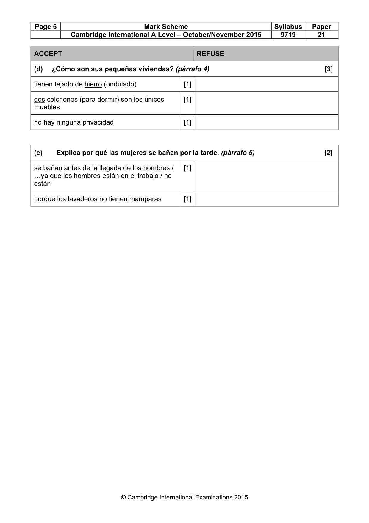 Mark scheme, page 5 of 12
