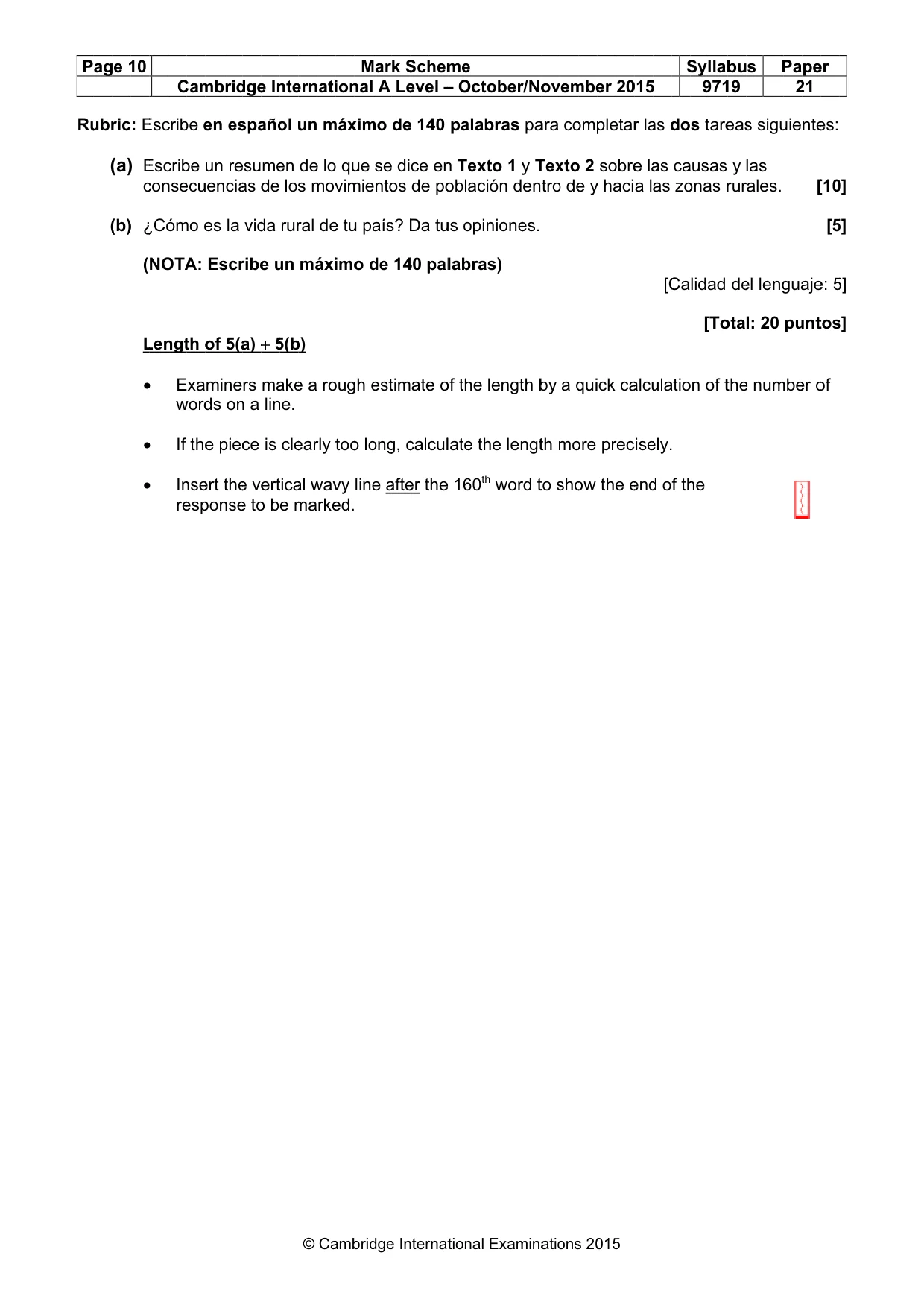 Mark scheme, page 10 of 12