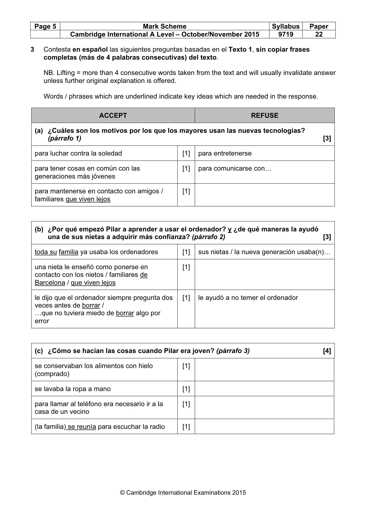Mark scheme, page 5 of 12