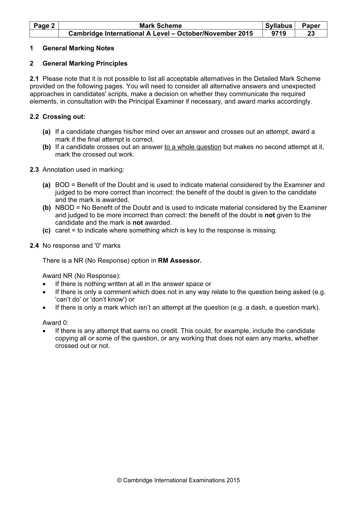 Mark scheme, page 2 of 11