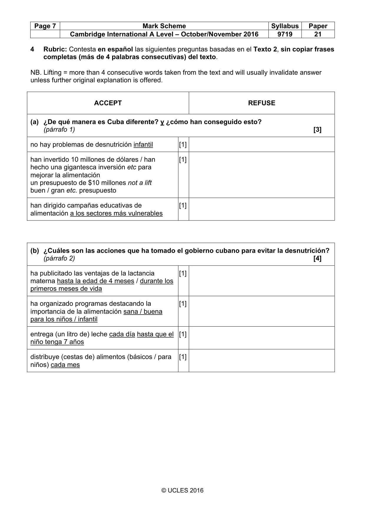 Mark scheme, page 7 of 11