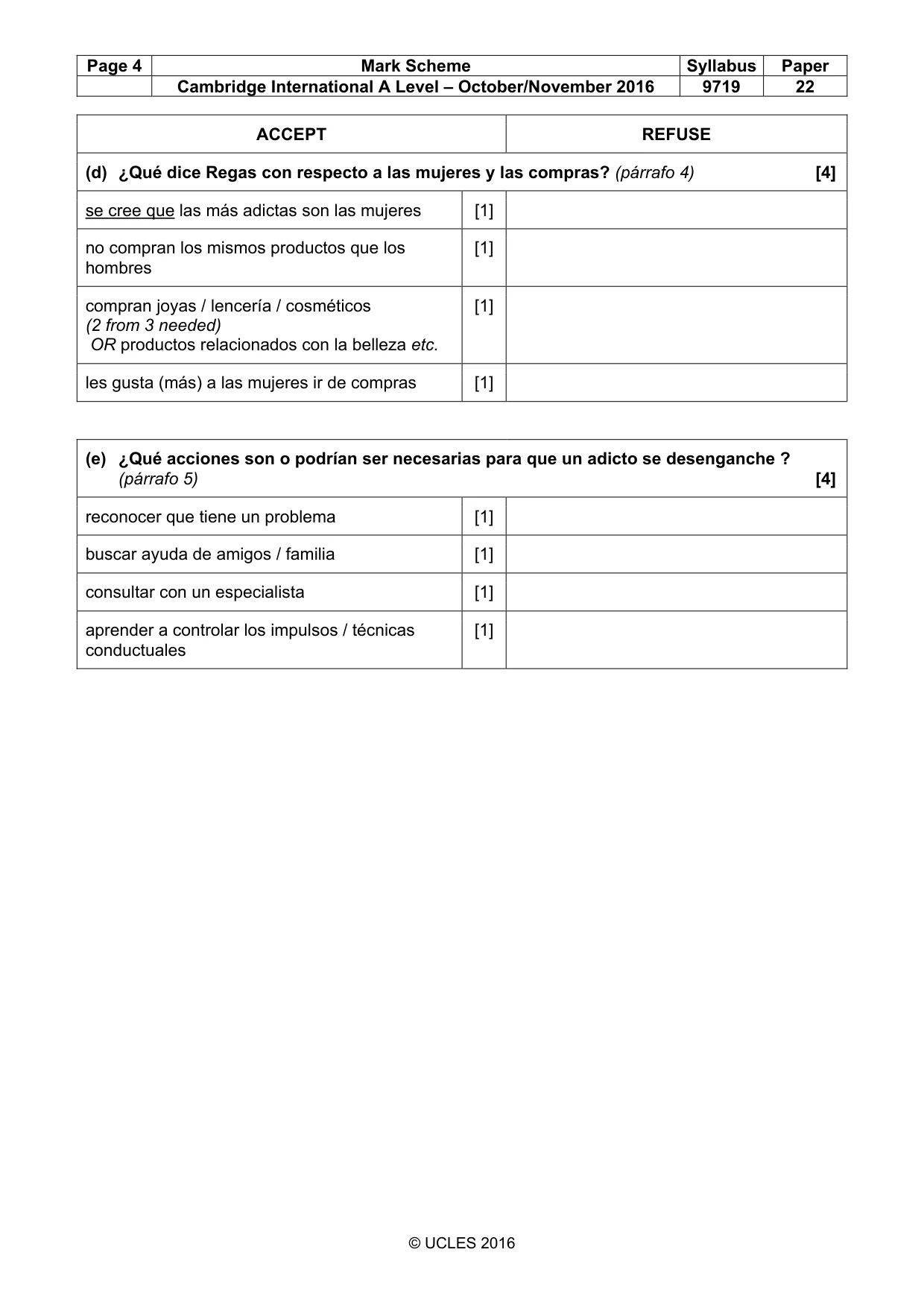 Mark scheme, page 4 of 10
