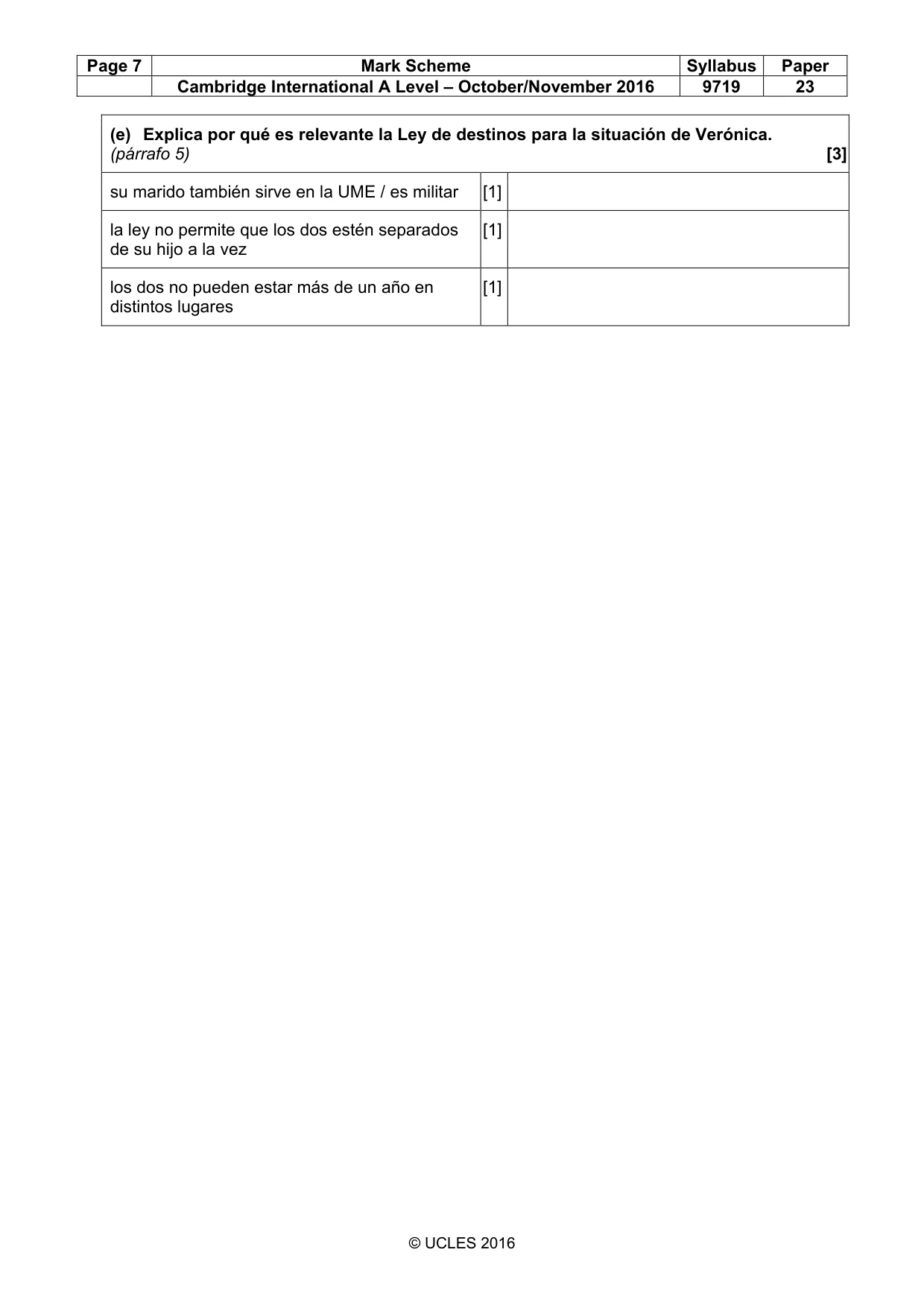 Mark scheme, page 7 of 10