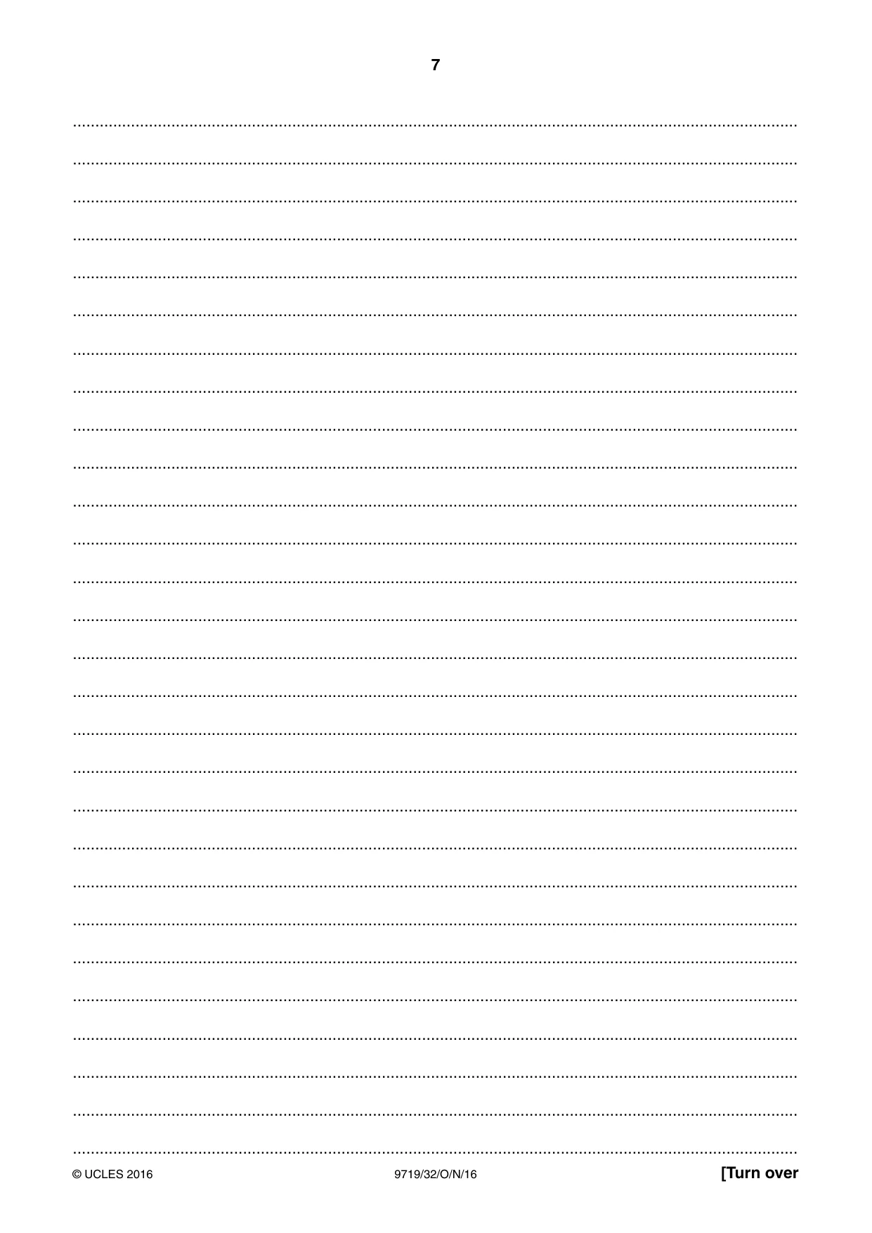 Cambridge A Level Spanish (A Level only) 9719 2016 Oct/Nov Paper 3 · Variant 2 question paper, page 7 of 8