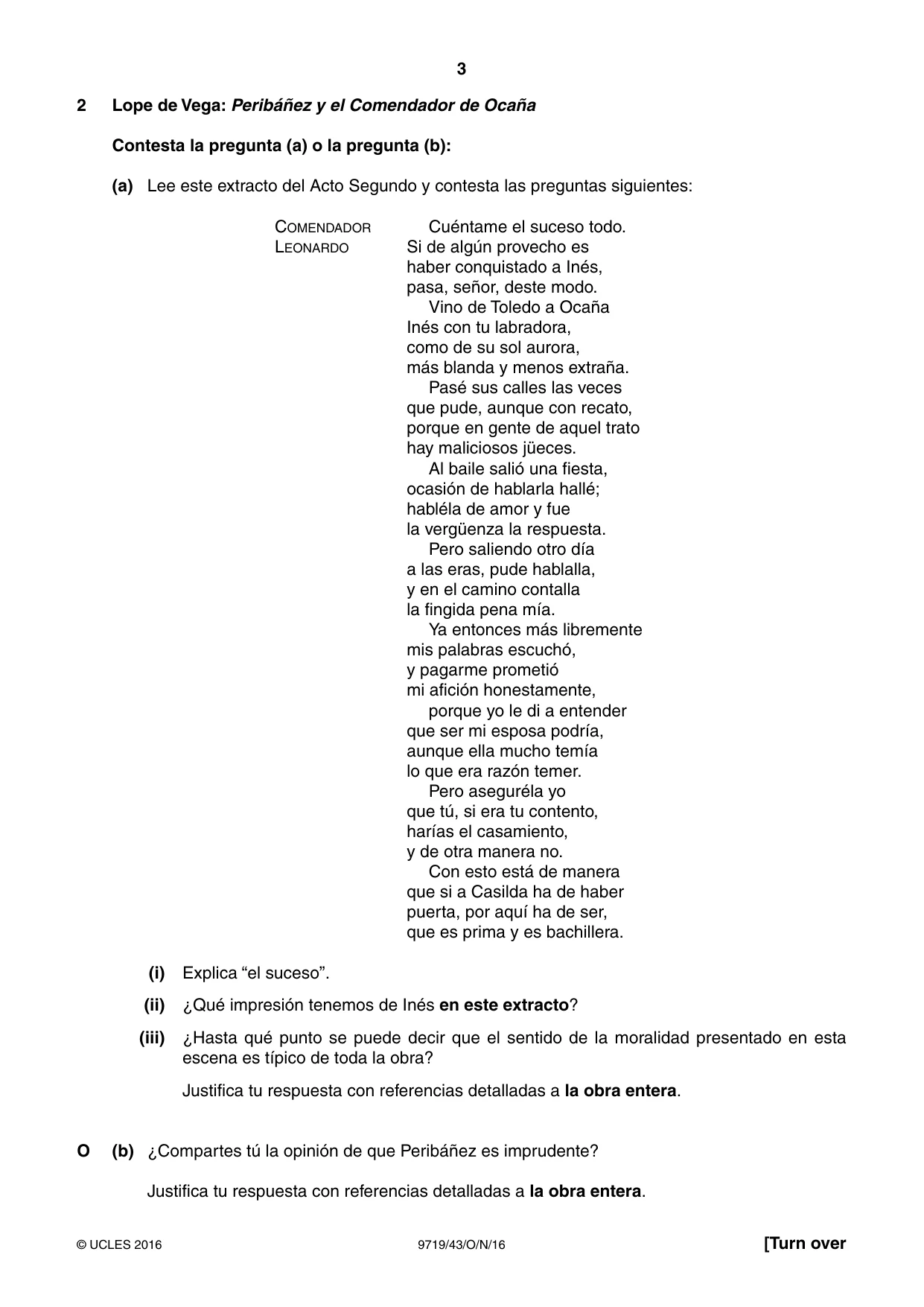 Cambridge A Level Spanish (A Level only) 9719 2016 Oct/Nov Paper 4 · Variant 3 question paper, page 3 of 8