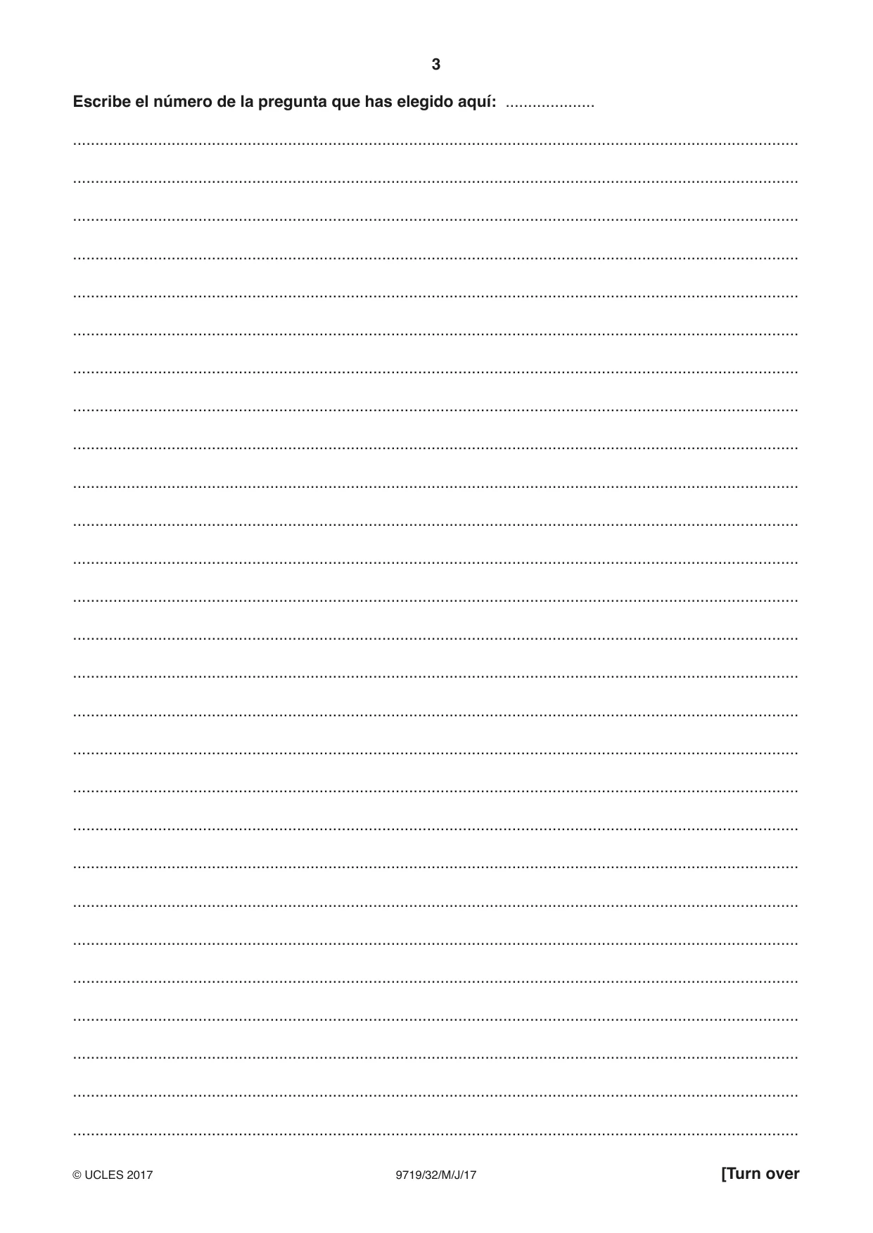 Cambridge A Level Spanish (A Level only) 9719 2017 May/June Paper 3 · Variant 2 question paper, page 3 of 8