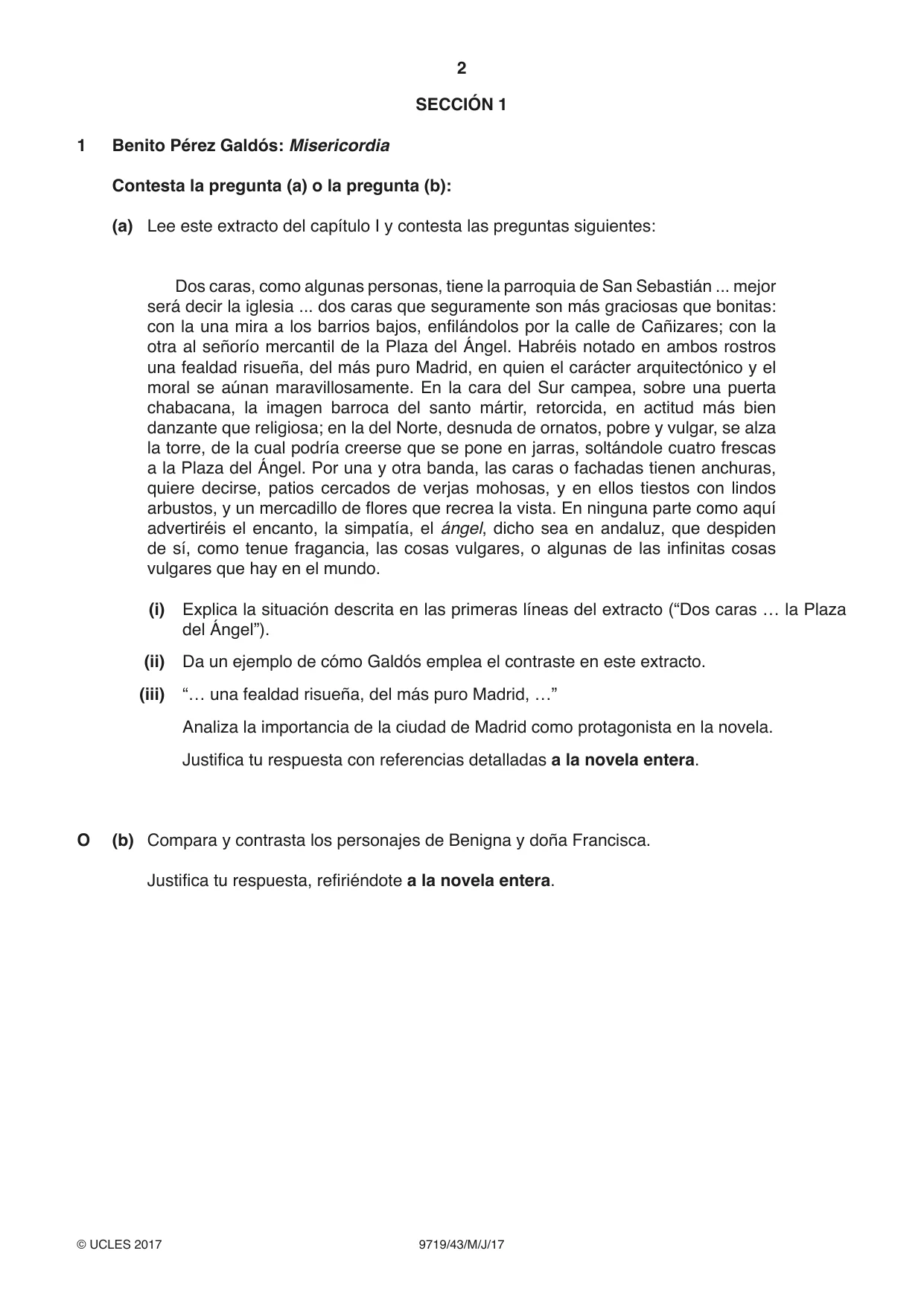 Cambridge A Level Spanish (A Level only) 9719 2017 May/June Paper 4 · Variant 3 question paper, page 2 of 8