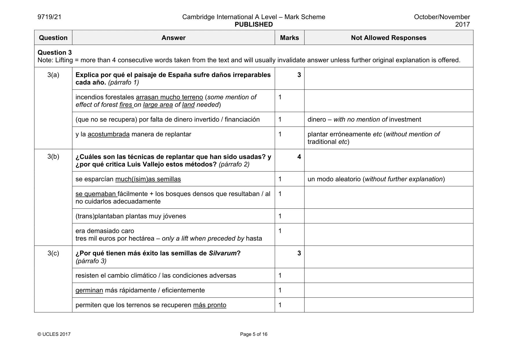 Mark scheme, page 5 of 16
