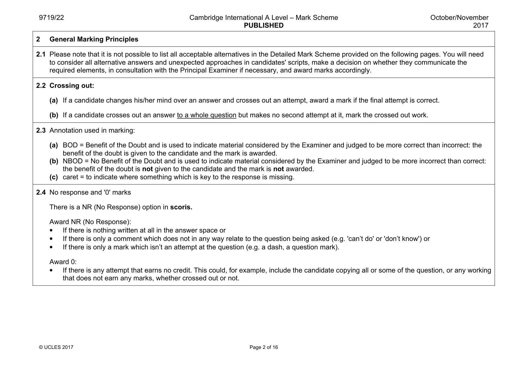 Mark scheme, page 2 of 16