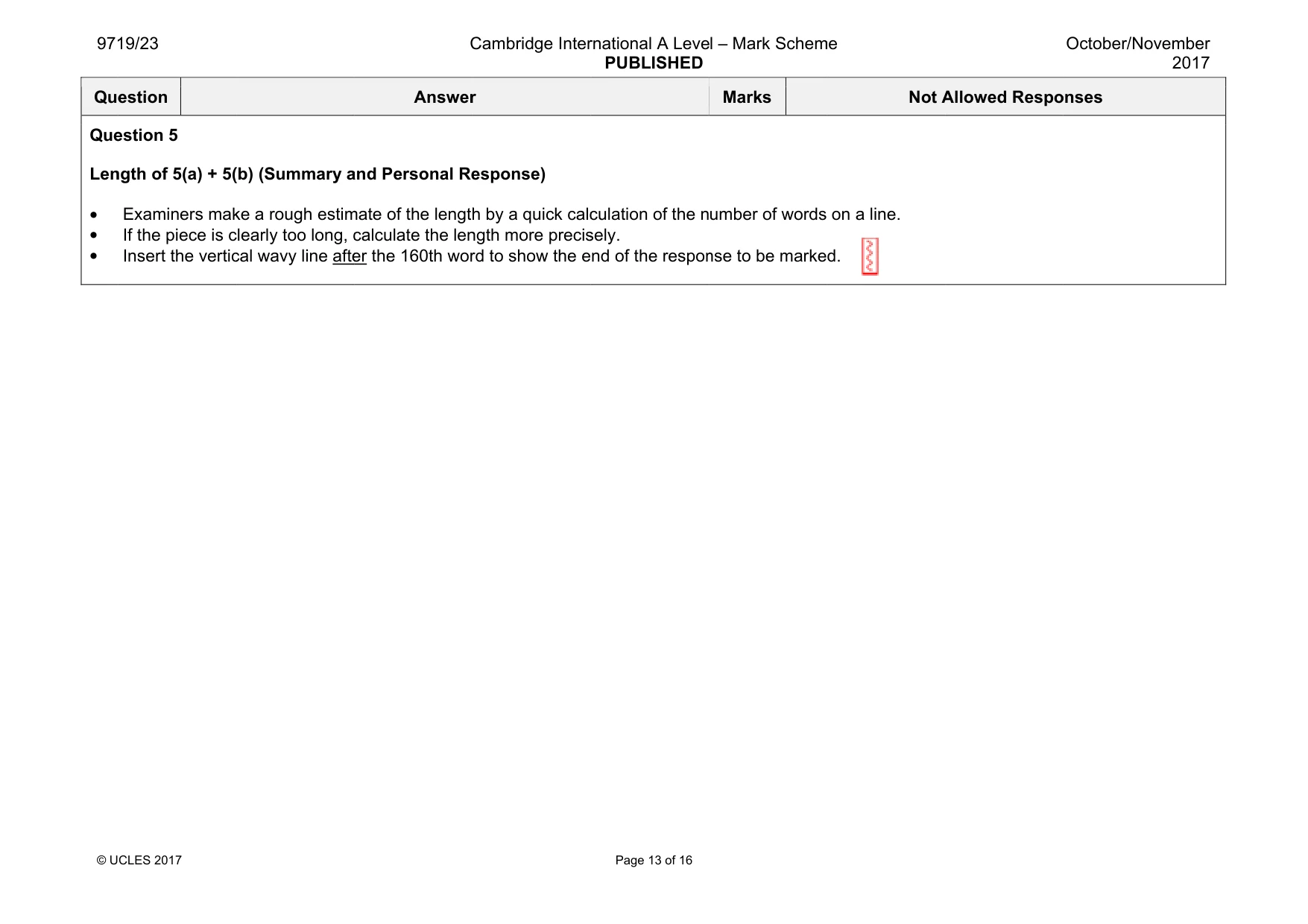 Mark scheme, page 13 of 16