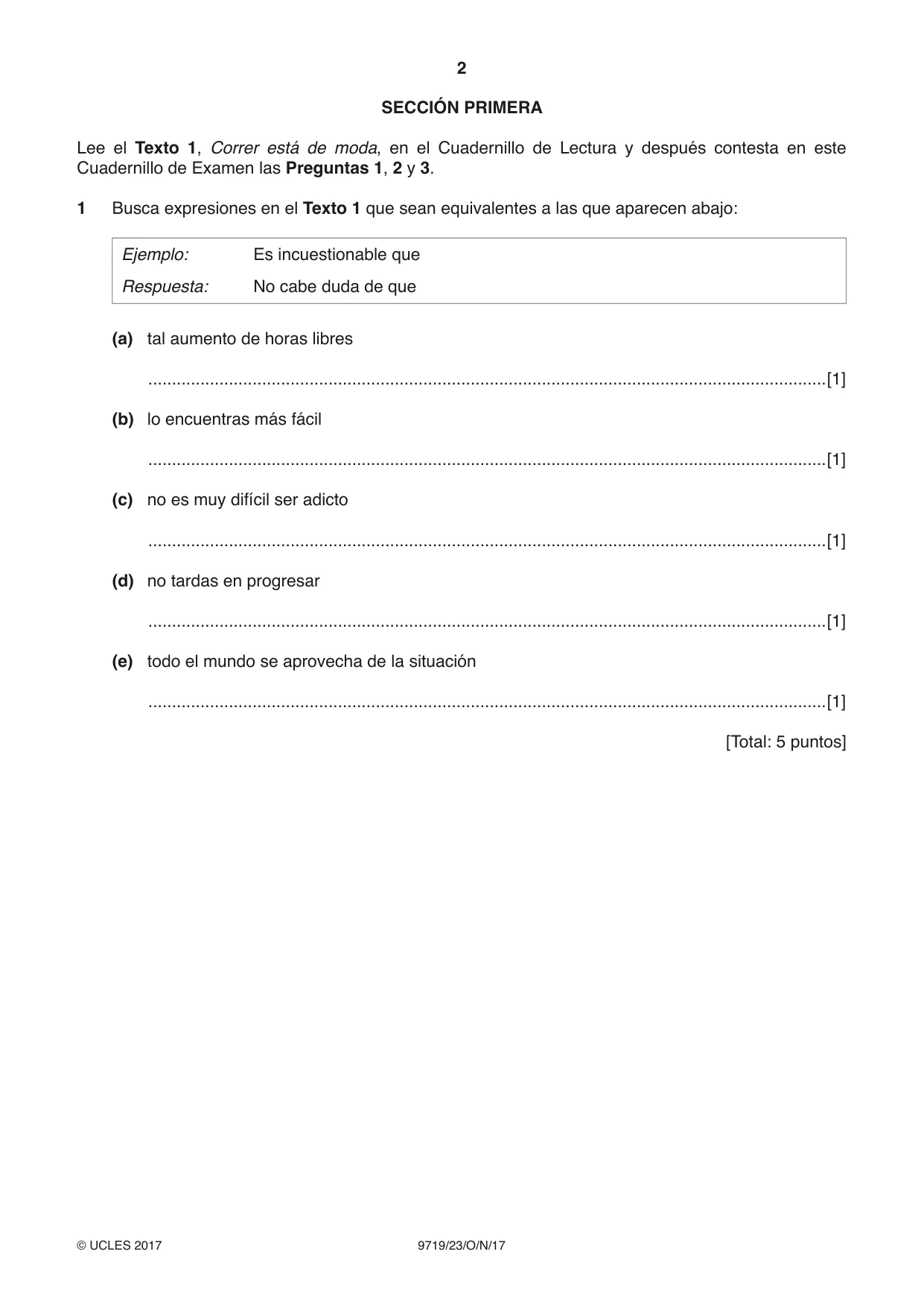 Cambridge A Level Spanish (A Level only) 9719 2017 Oct/Nov Paper 2 · Variant 3 question paper, page 2 of 8