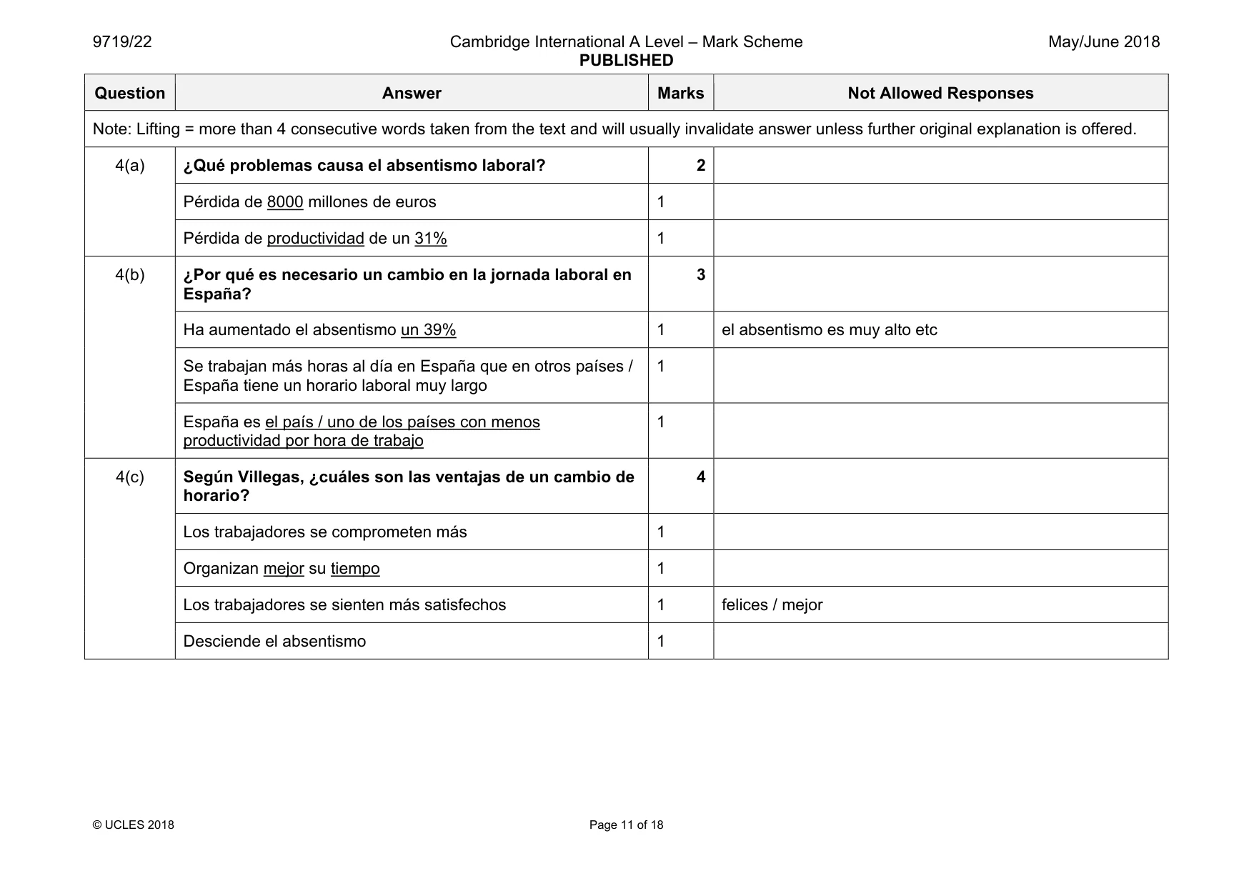 Mark scheme, page 11 of 18