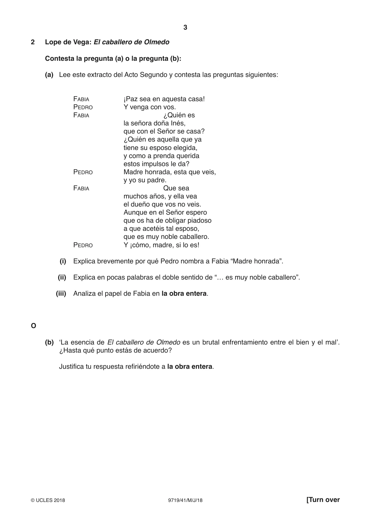 Cambridge A Level Spanish (A Level only) 9719 2018 May/June Paper 4 · Variant 1 question paper, page 3 of 8