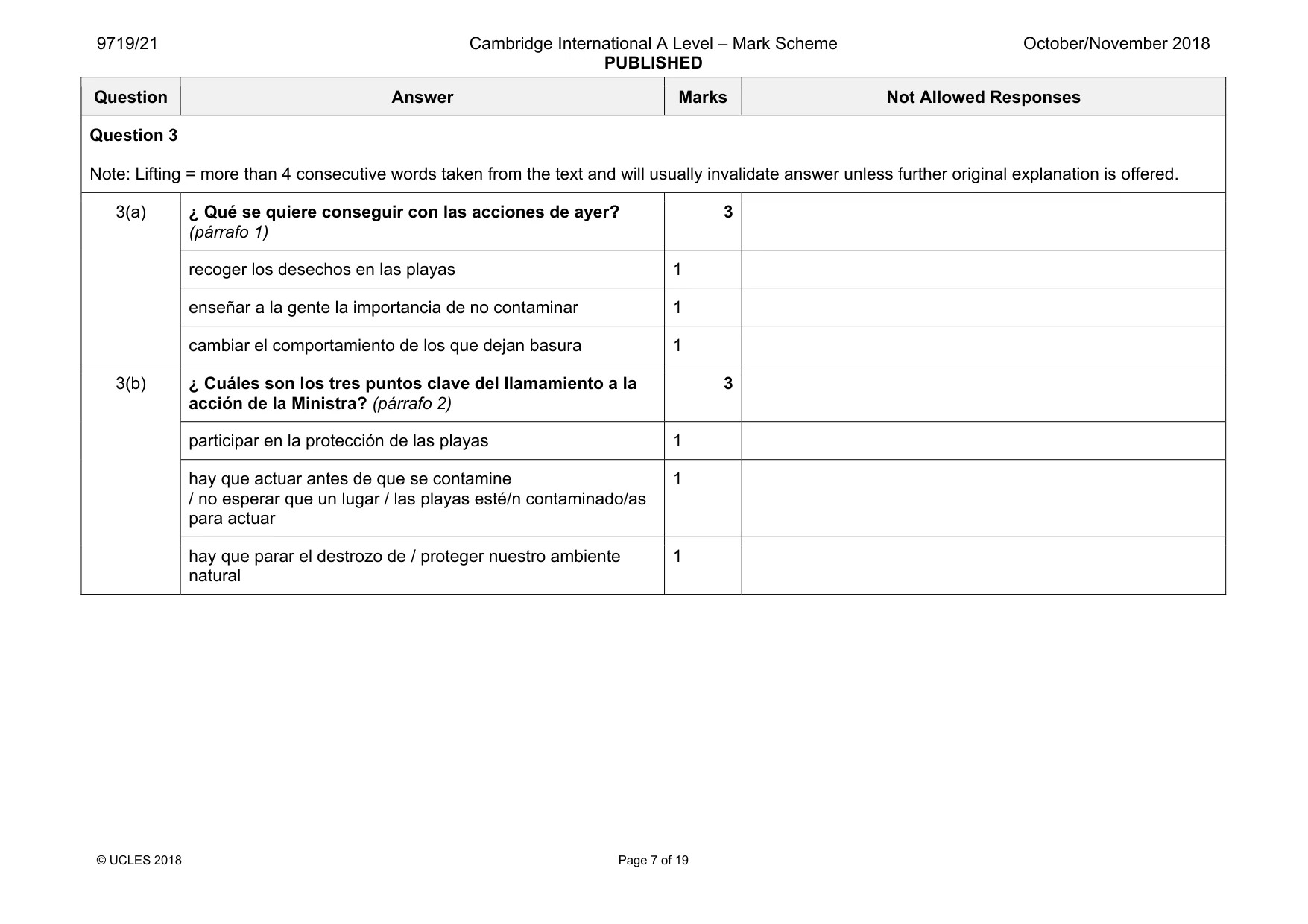 Mark scheme, page 7 of 19