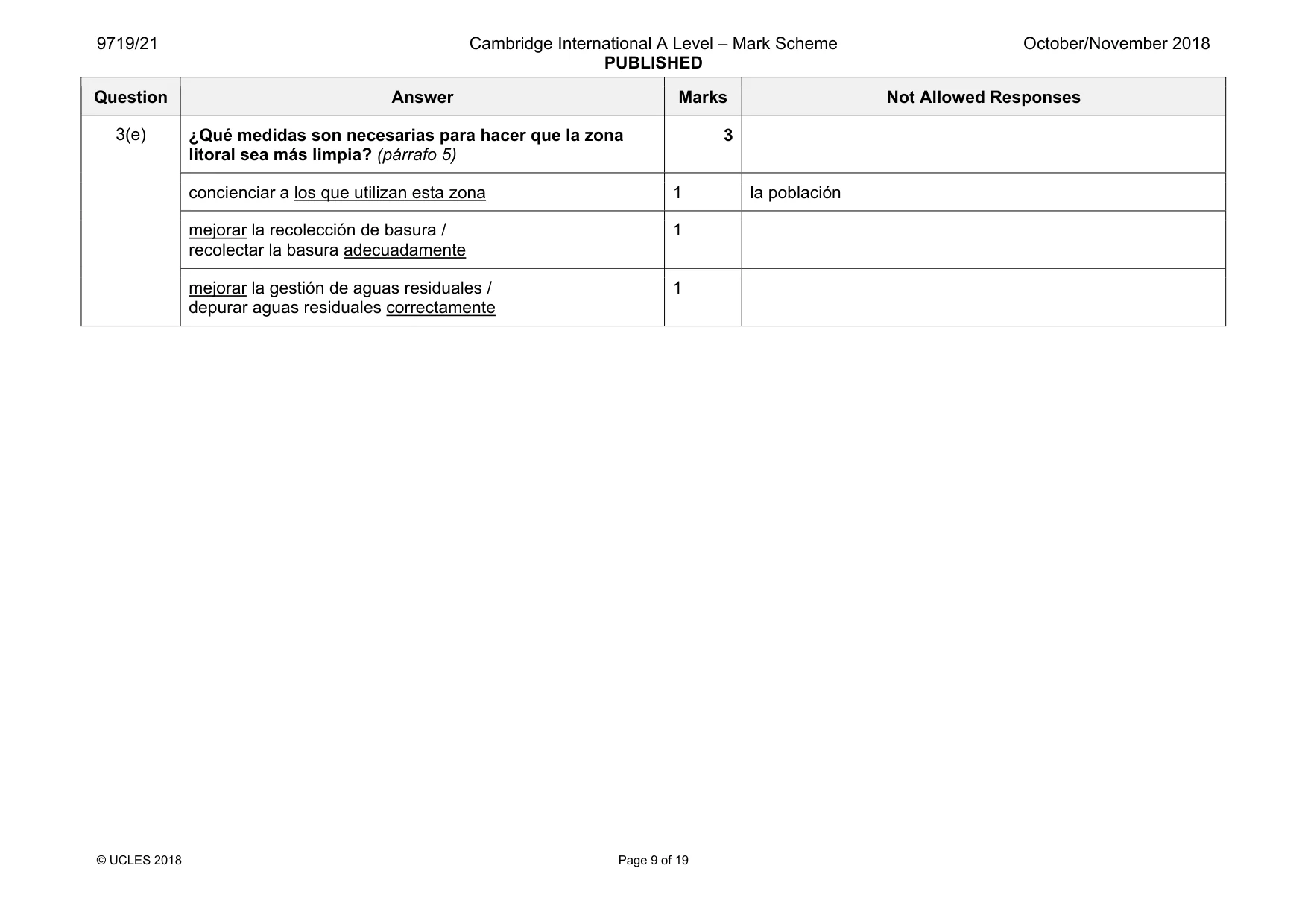 Mark scheme, page 9 of 19