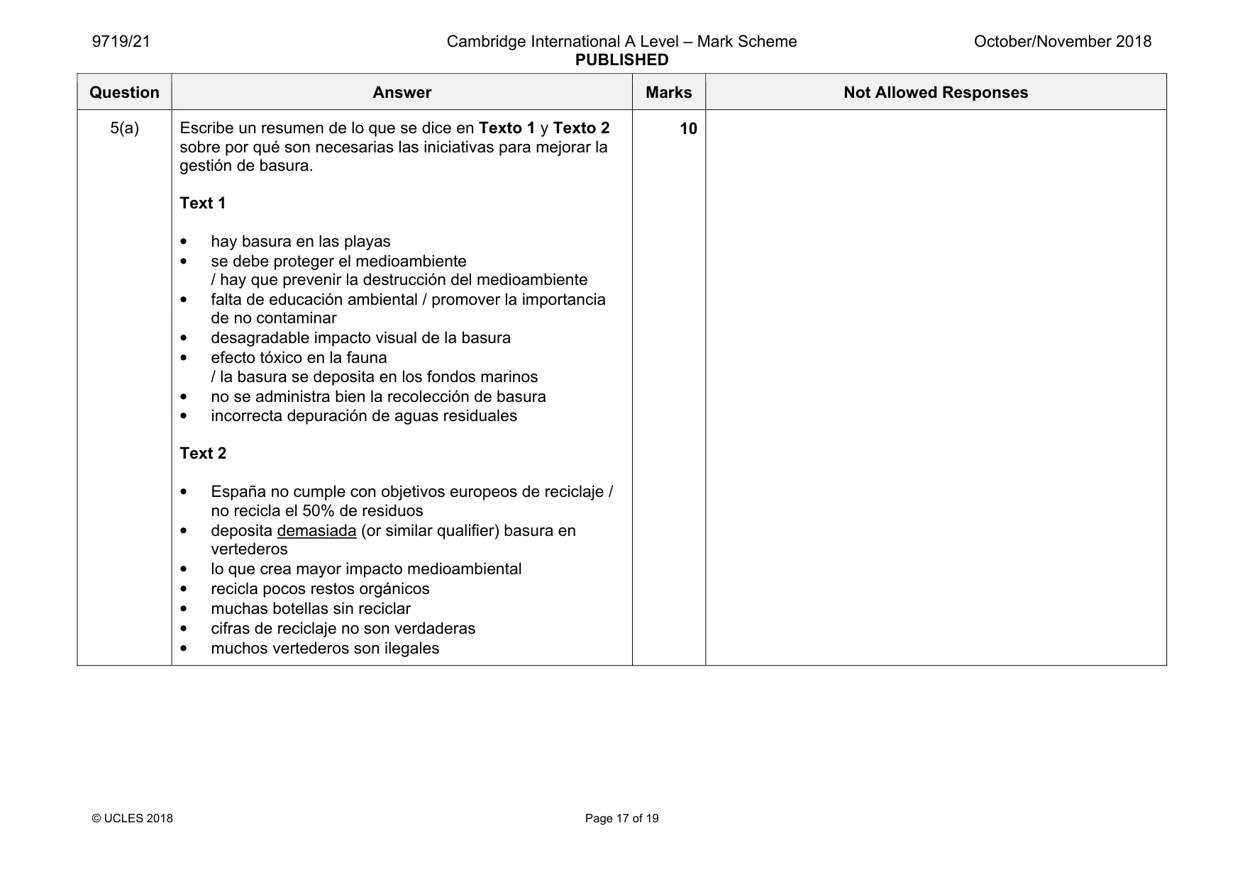Mark scheme, page 17 of 19