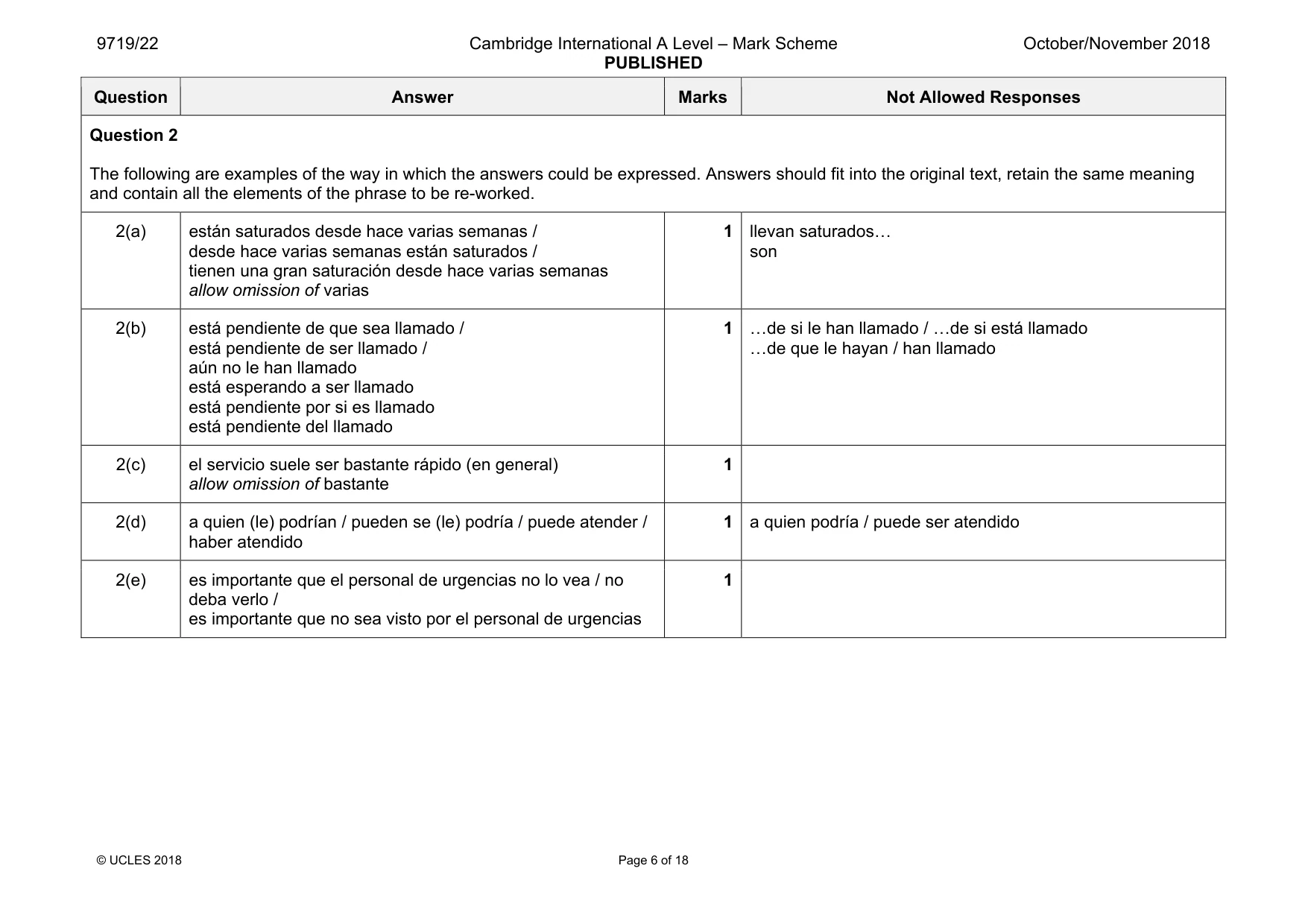 Mark scheme, page 6 of 18
