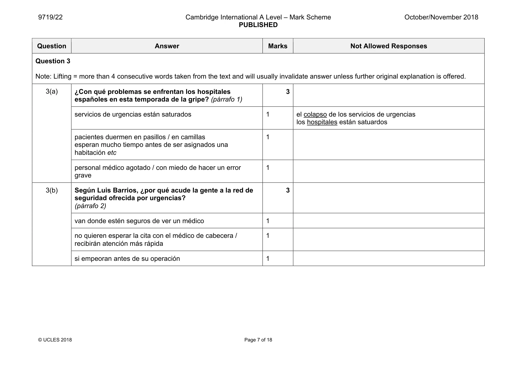 Mark scheme, page 7 of 18
