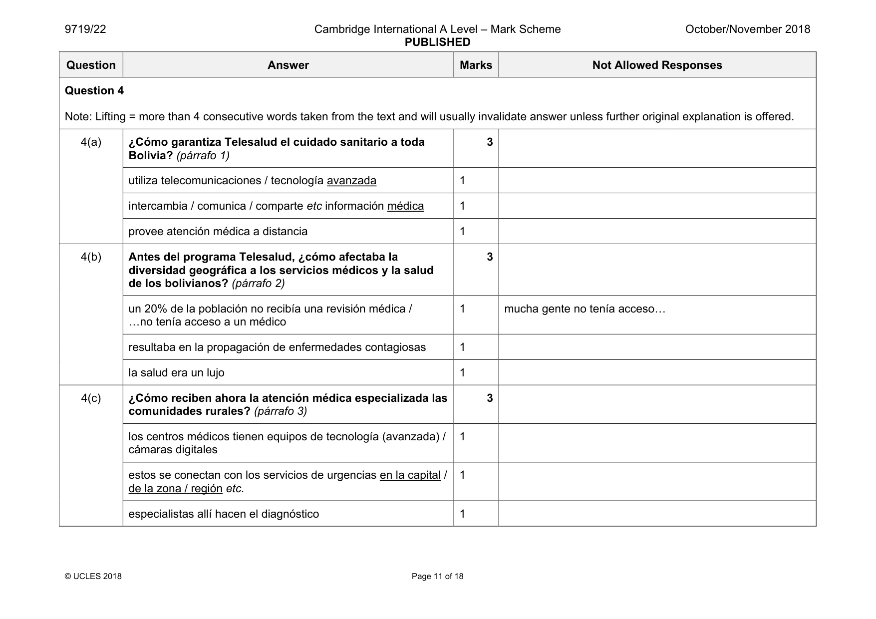 Mark scheme, page 11 of 18