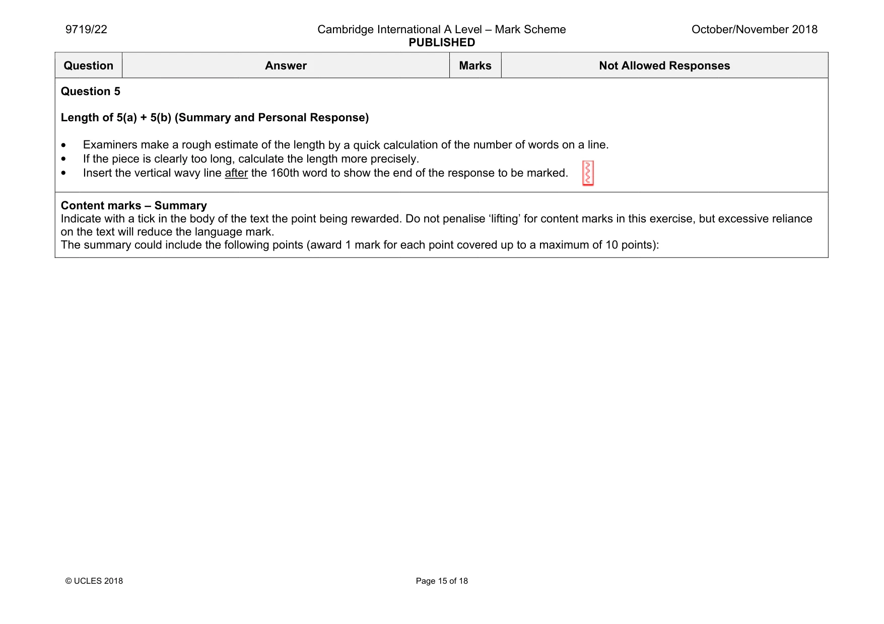 Mark scheme, page 15 of 18