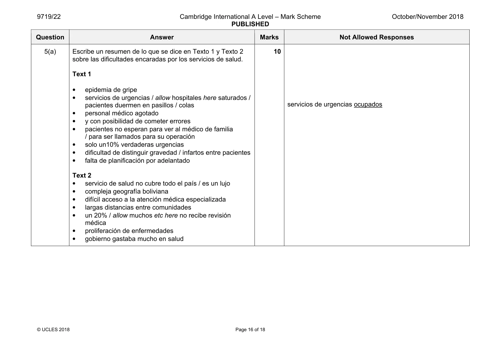 Mark scheme, page 16 of 18