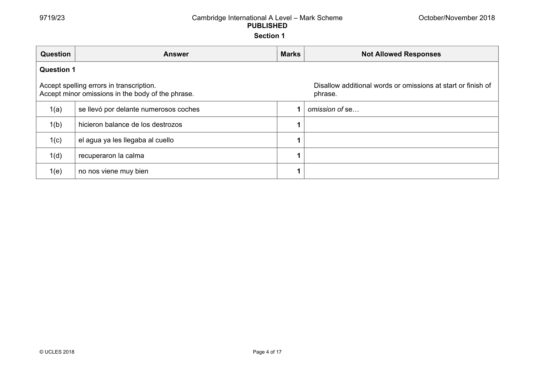 Mark scheme, page 4 of 17
