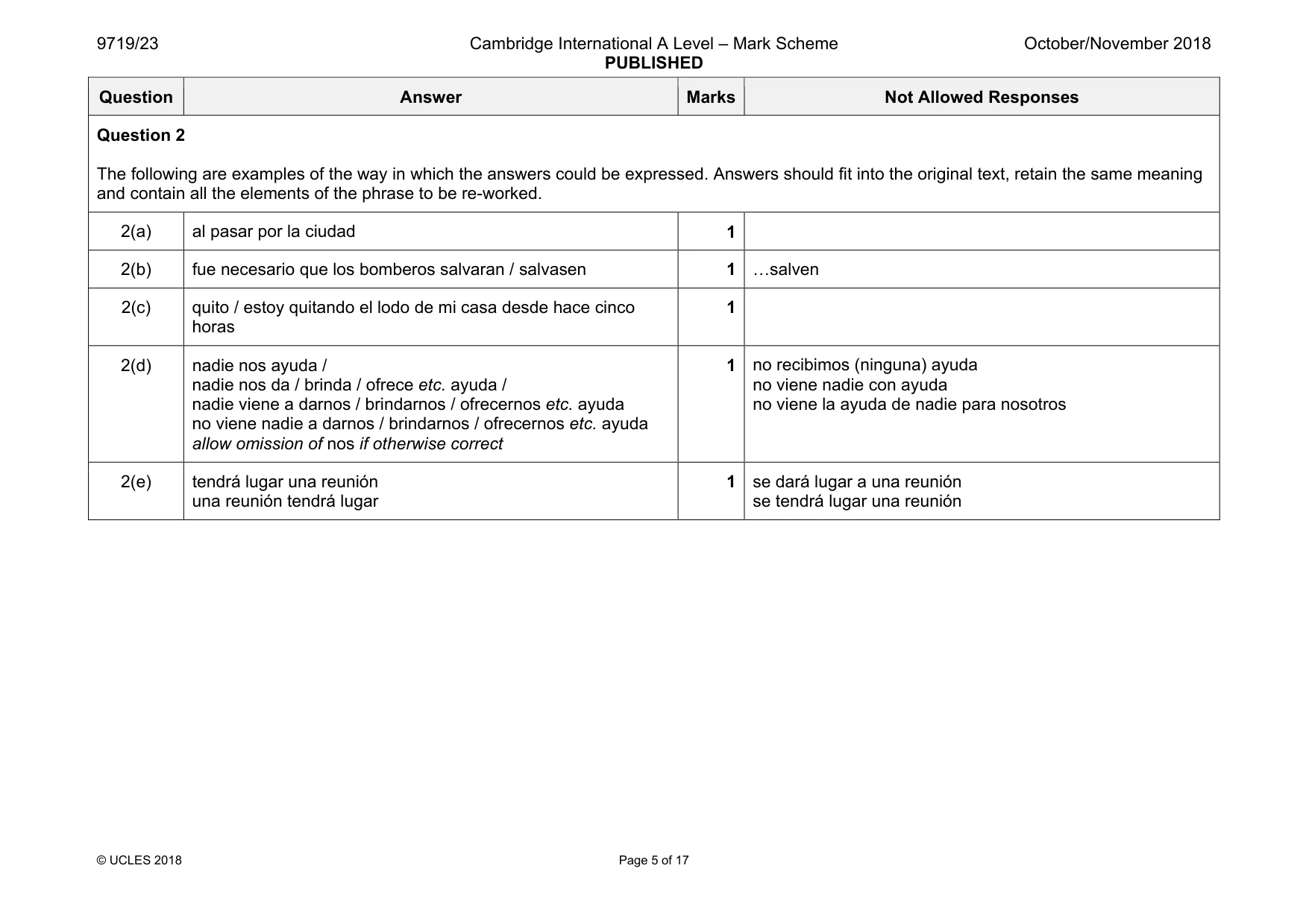 Mark scheme, page 5 of 17