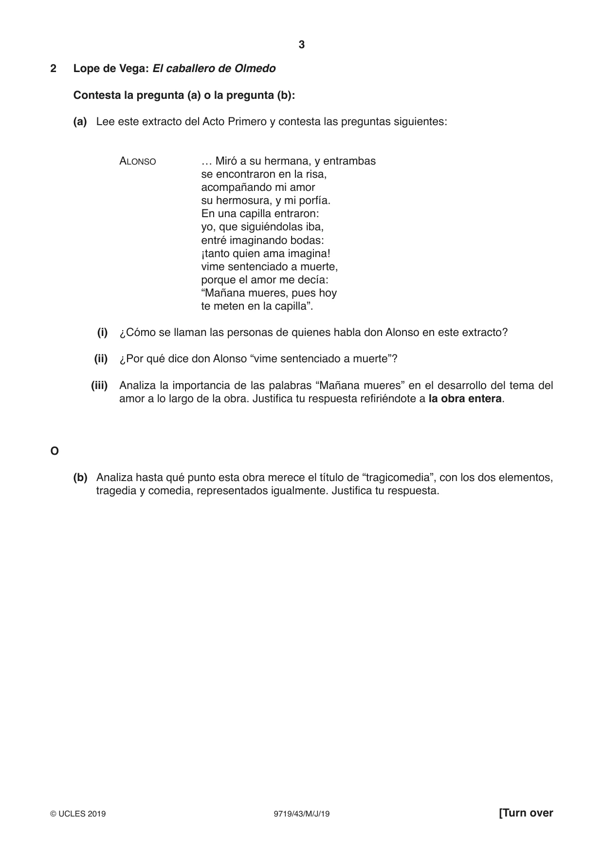 Cambridge A Level Spanish (A Level only) 9719 2019 May/June Paper 4 · Variant 3 question paper, page 3 of 8