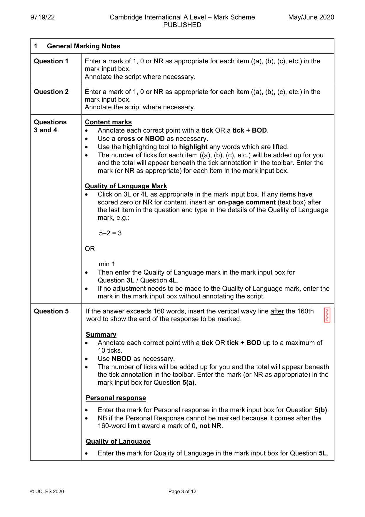 Mark scheme, page 3 of 12