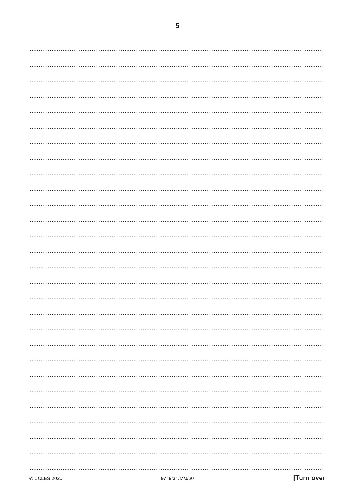 Cambridge A Level Spanish (A Level only) 9719 2020 May/June Paper 3 · Variant 1 question paper, page 5 of 8