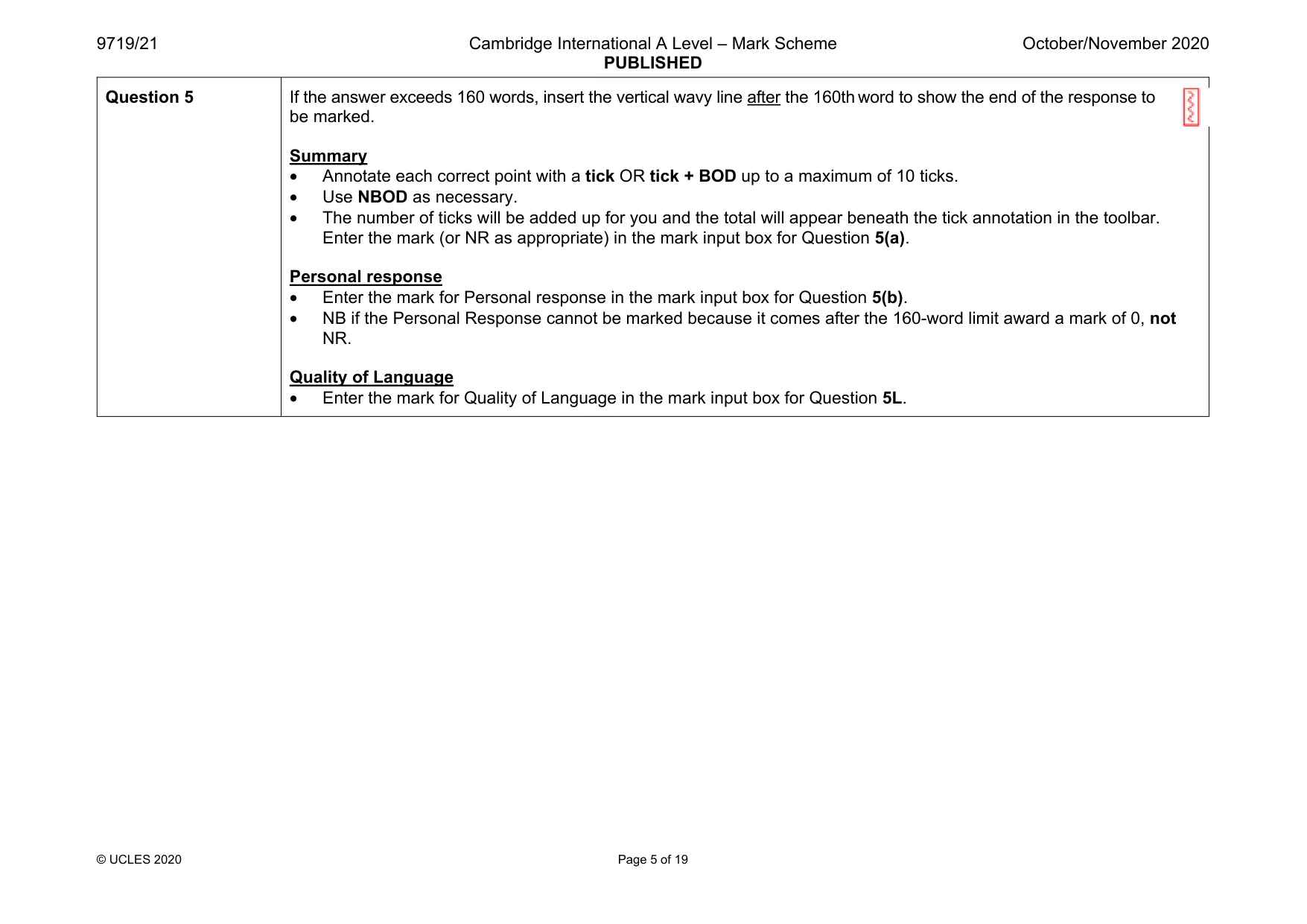 Mark scheme, page 5 of 19