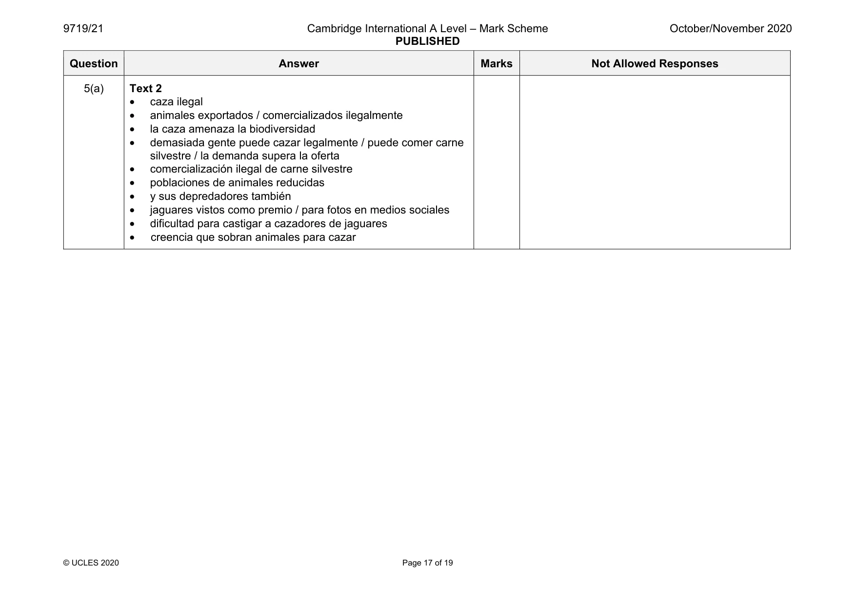 Mark scheme, page 17 of 19