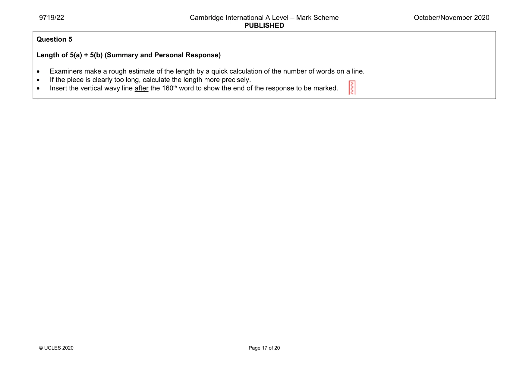 Mark scheme, page 17 of 20