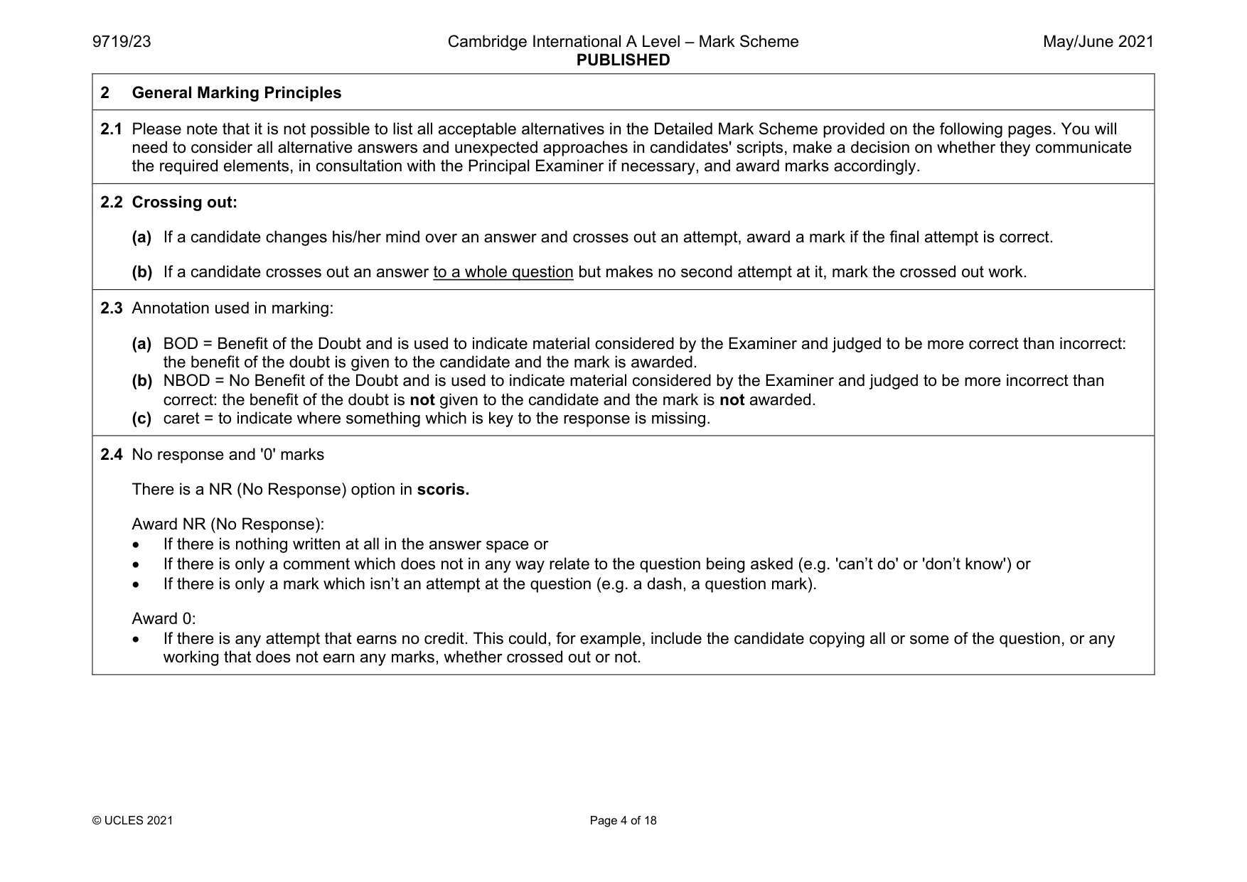 Mark scheme, page 4 of 18