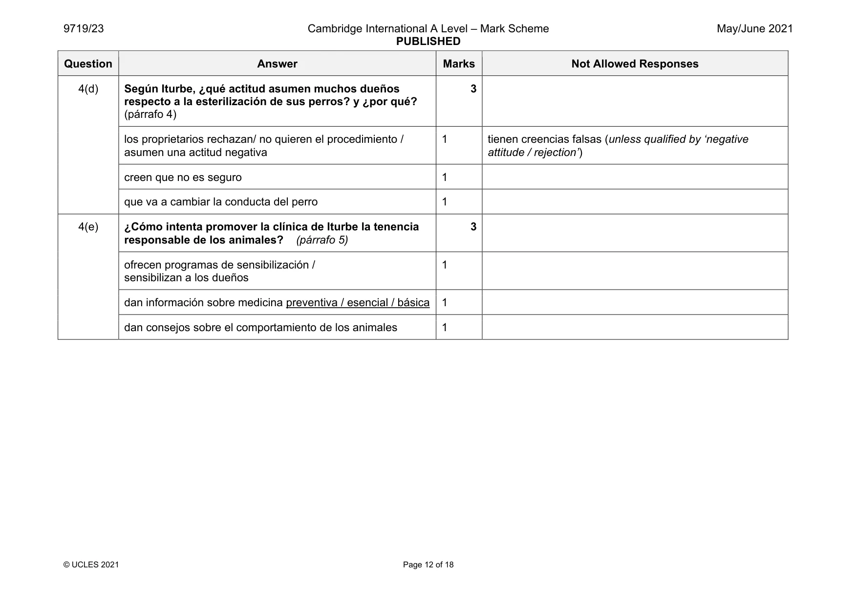 Mark scheme, page 12 of 18