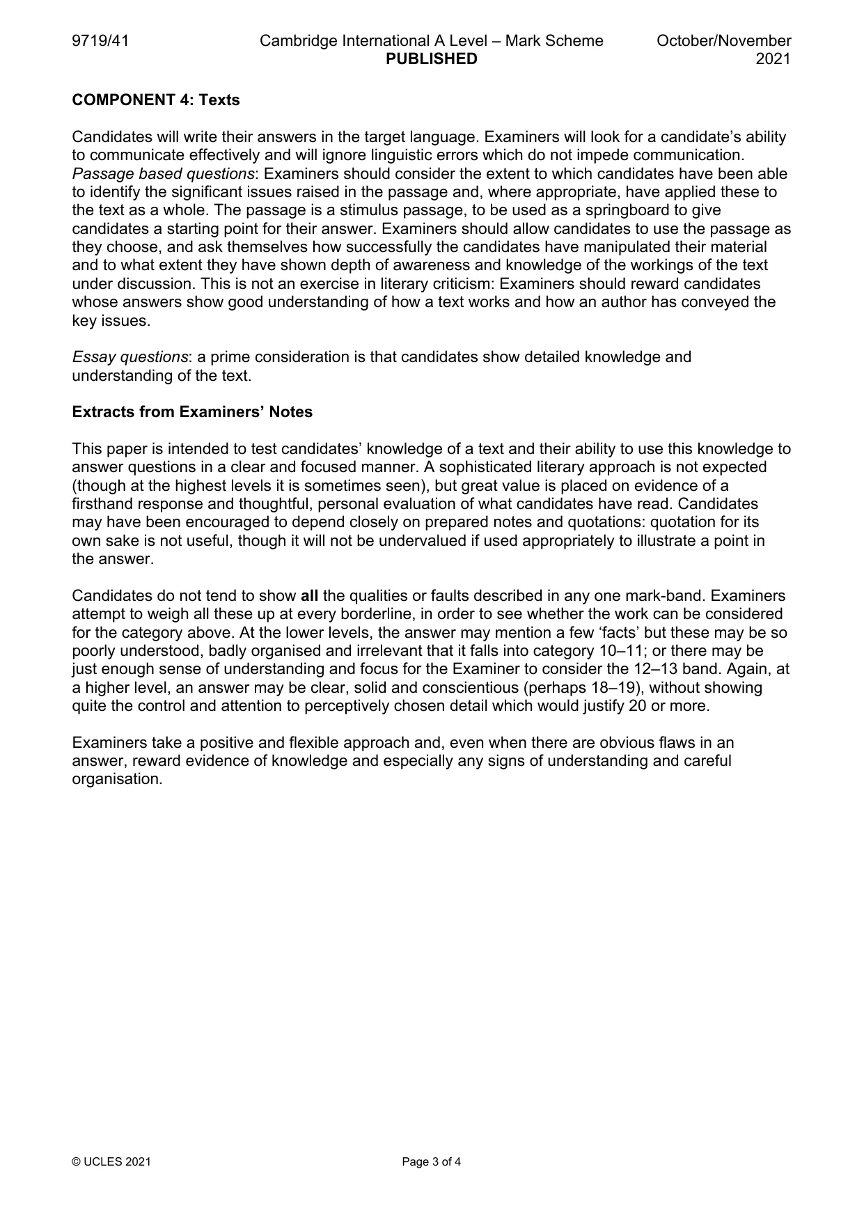 Mark scheme, page 3 of 4