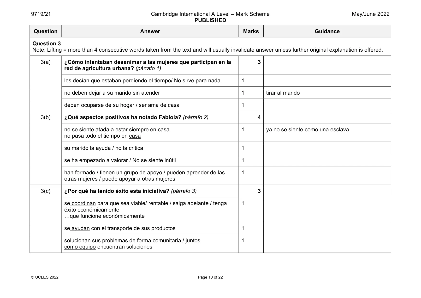 Mark scheme, page 10 of 22