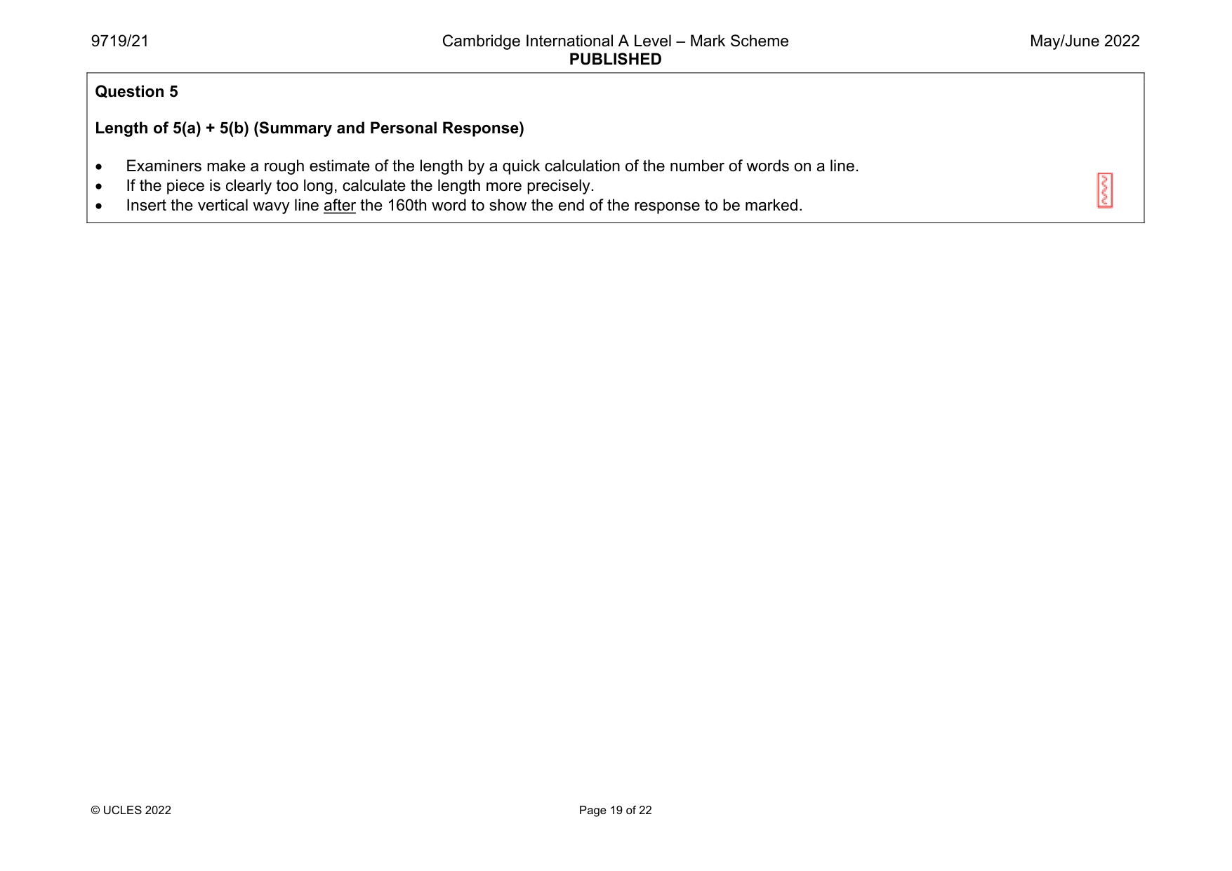 Mark scheme, page 19 of 22