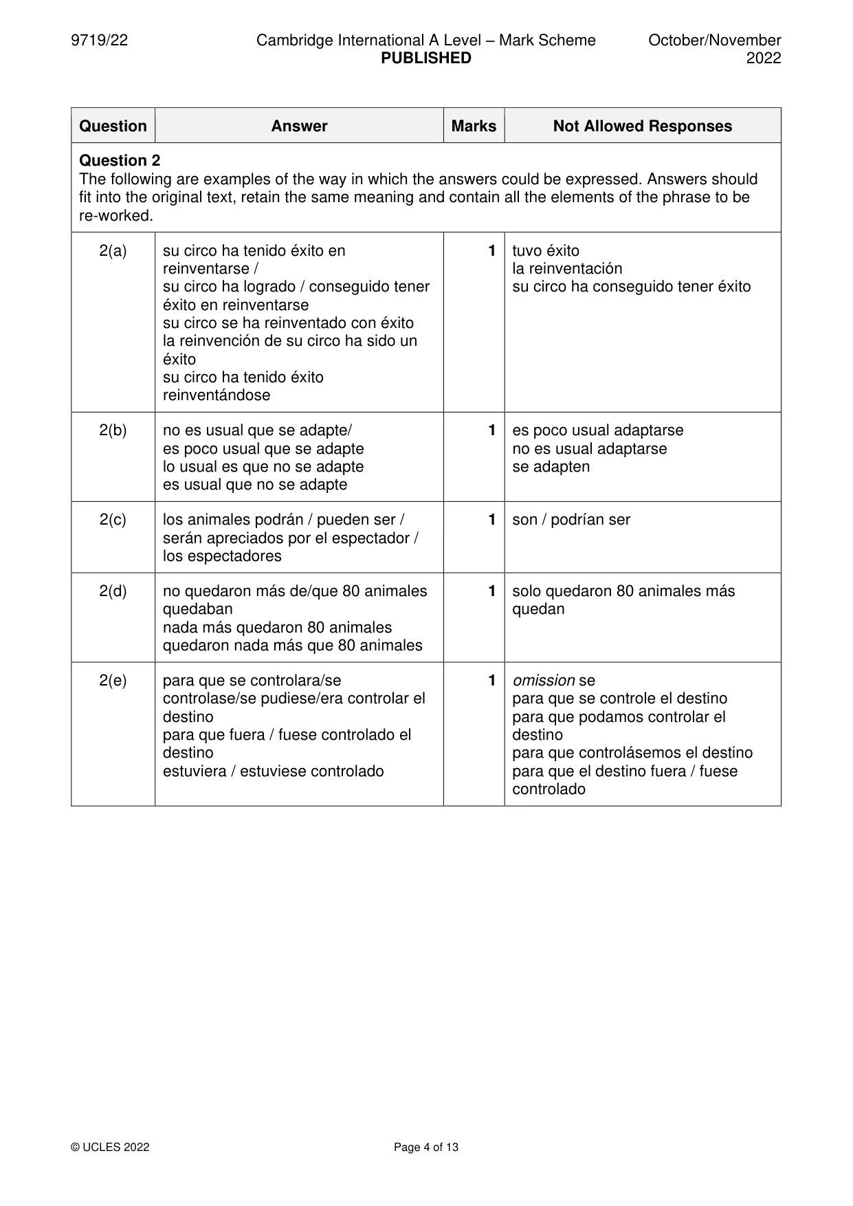 Mark scheme, page 4 of 13