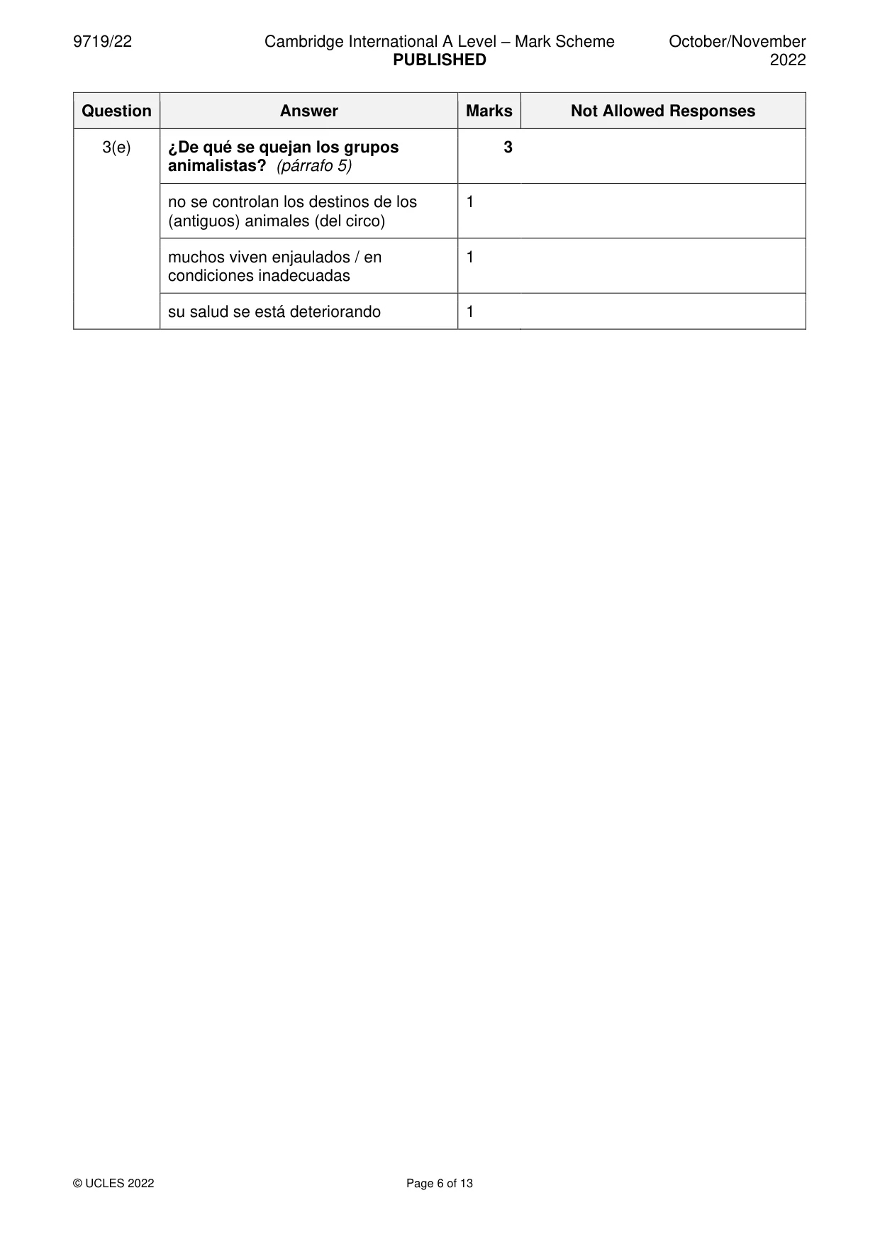 Mark scheme, page 6 of 13
